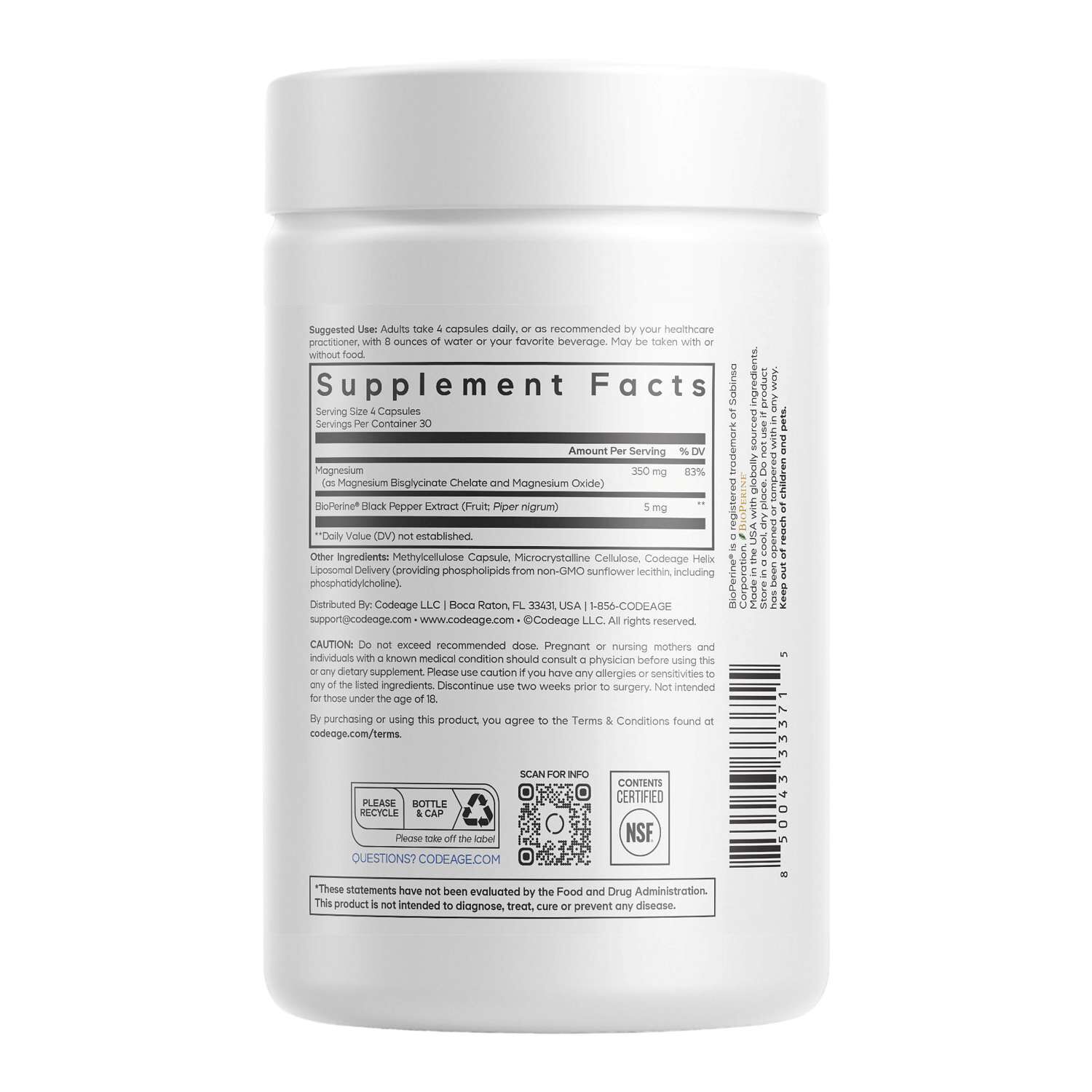 Liposomal Magnesium Glycinate - 120 Capsules (30 Servings)
