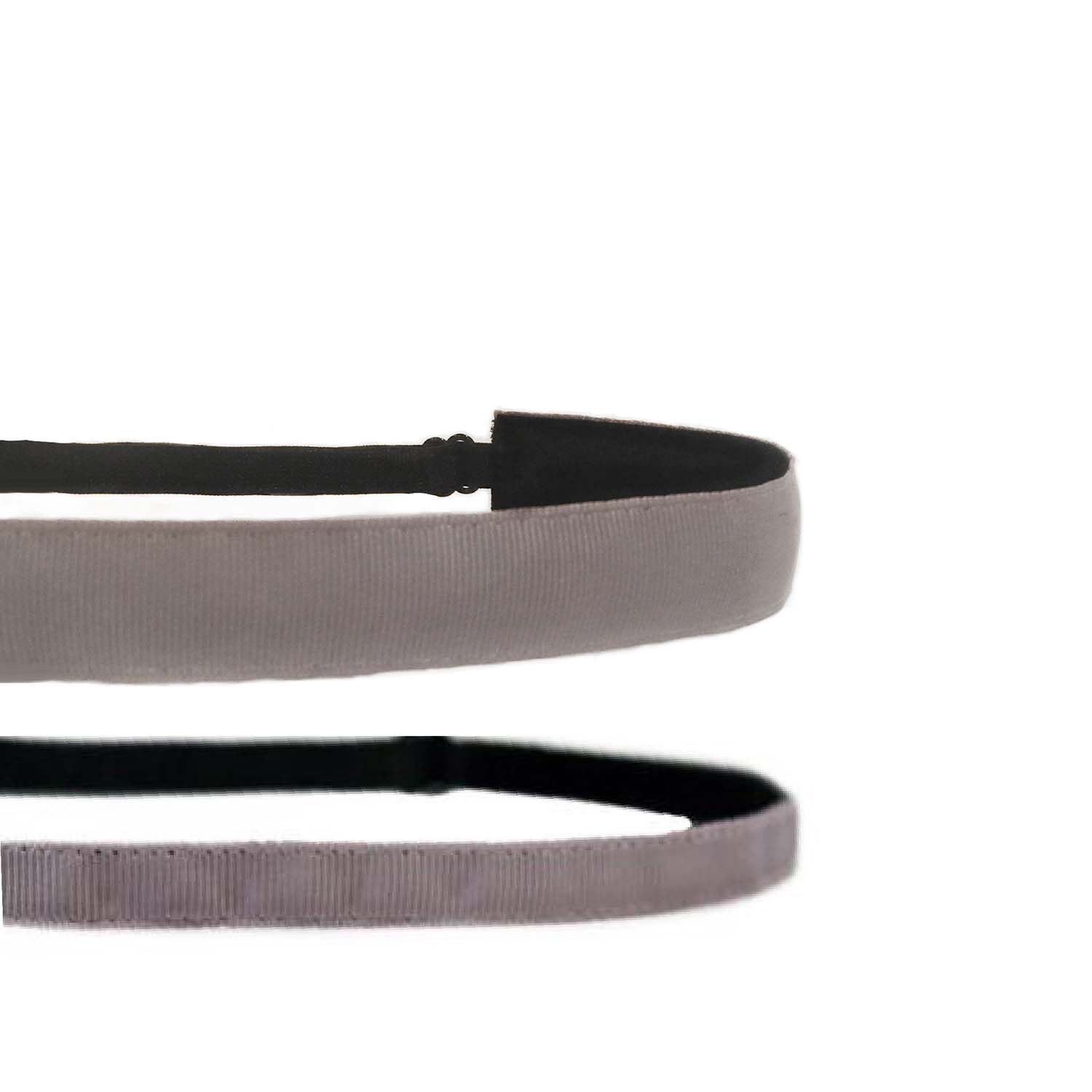 2 Pack Plain Jane Adjustable Headbands - Plain Gray  | GNC