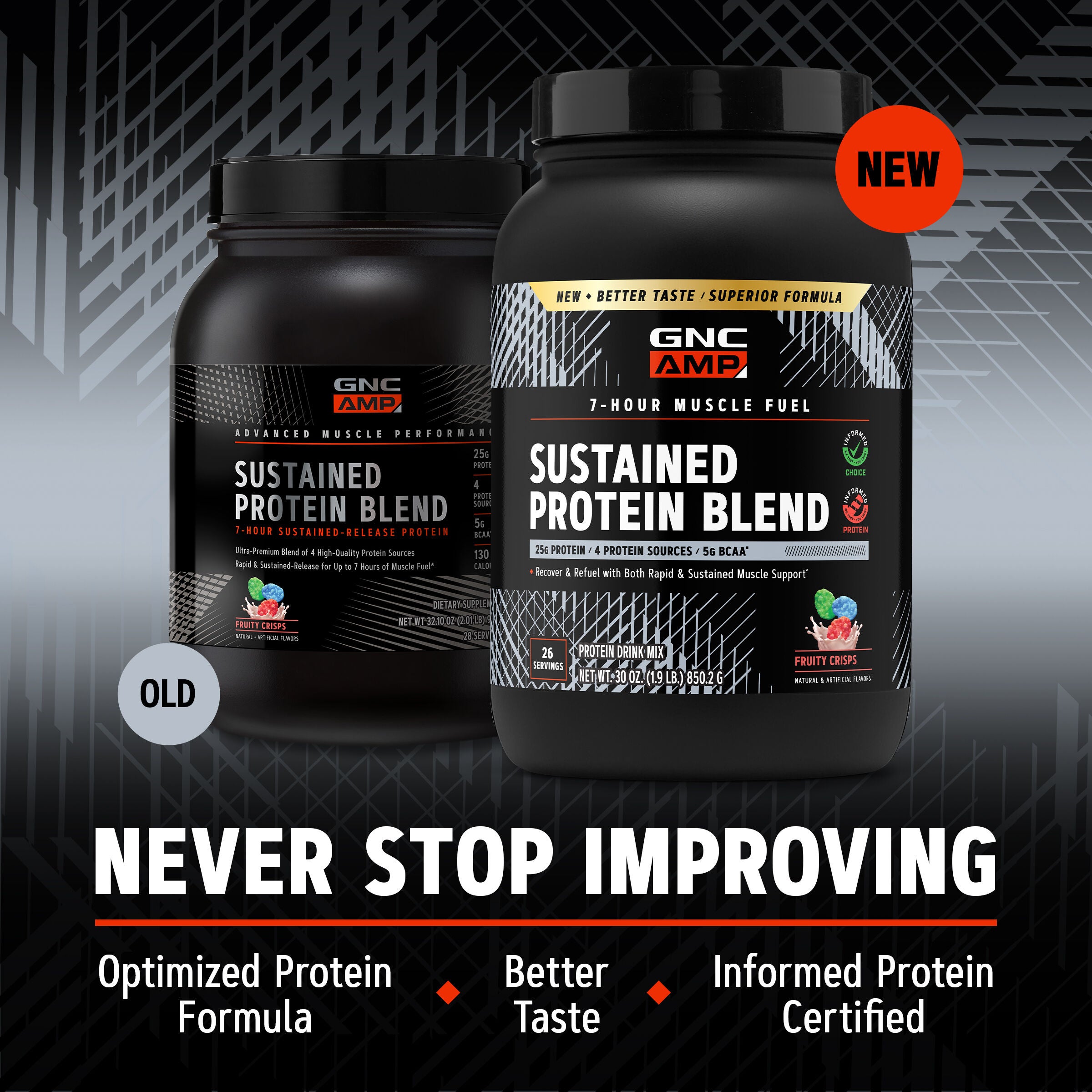 Sustained Protein Blend - Fruity Crisps (28 Servings) Fruity Crisps | GNC