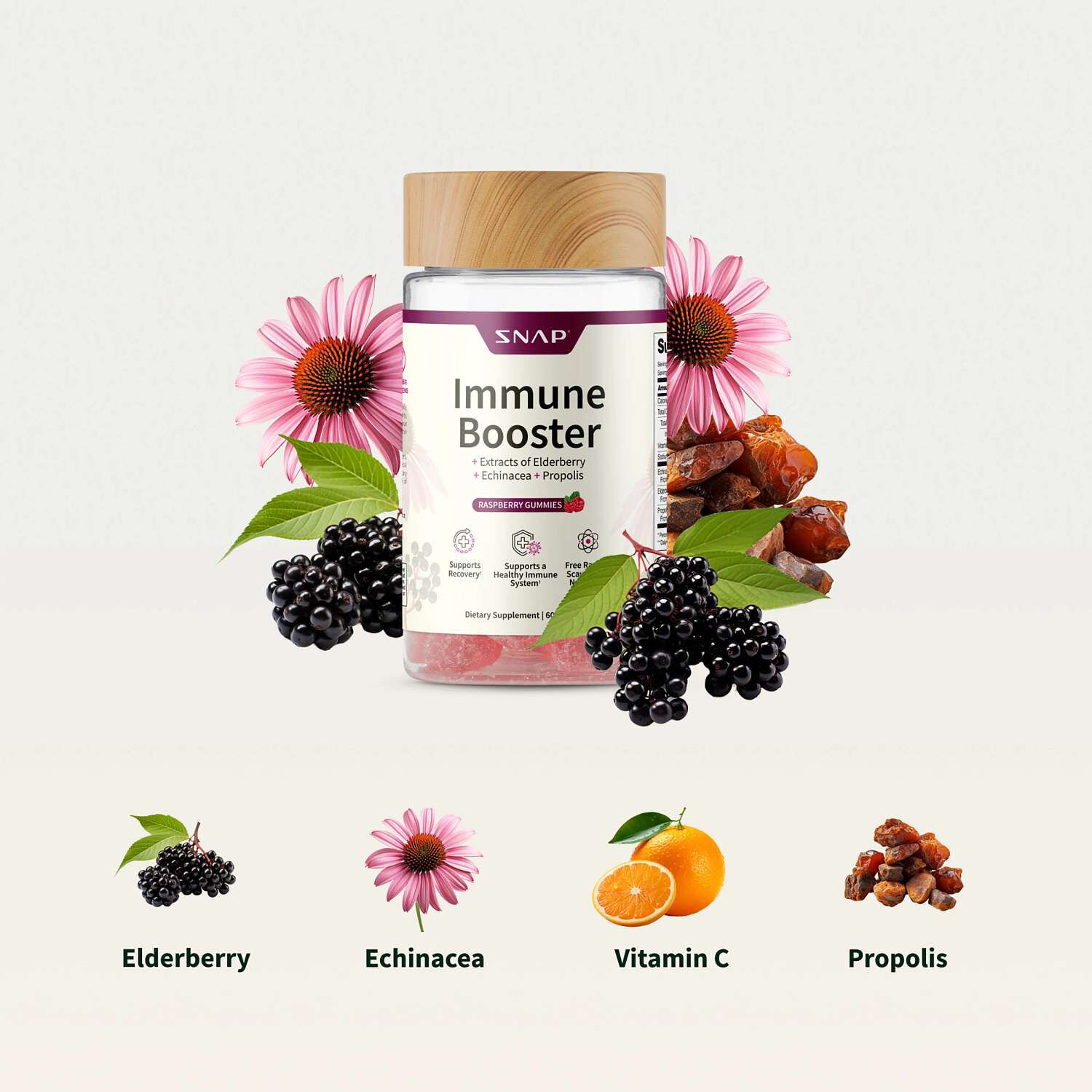 Immune Booster Elderberry Extract - 60 Gummies (30 Servings)  | GNC