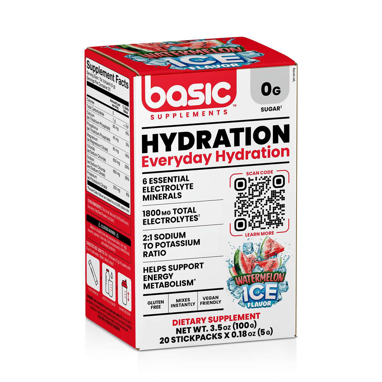 Hydration - Watermelon Ice (20 Stickpacks)  | GNC