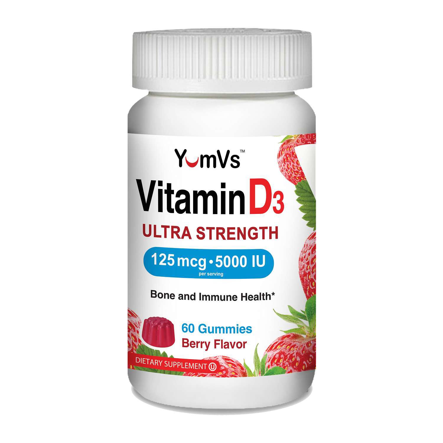 High Potency Vitamin D Jellies - Mixed Berry - 60 Gummies (30 Servings)  | GNC