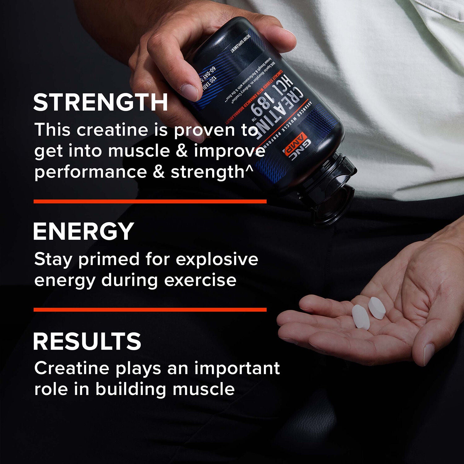 Creatine HCl 189&trade; - 120 Tablets (60 Servings)  | GNC