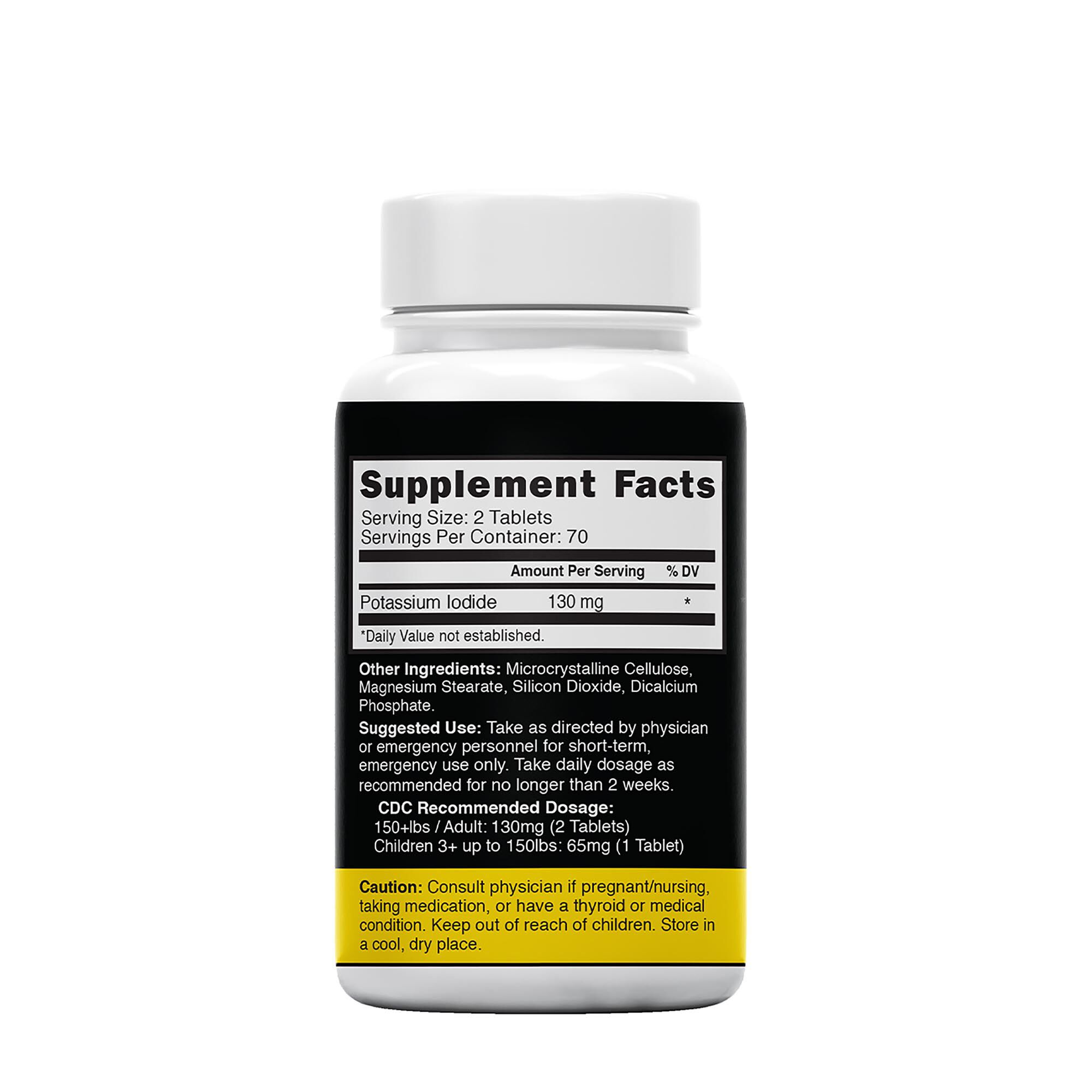 Potassium Iodide Tablets 130mg - 140 Tablets (140 Servings)  | GNC