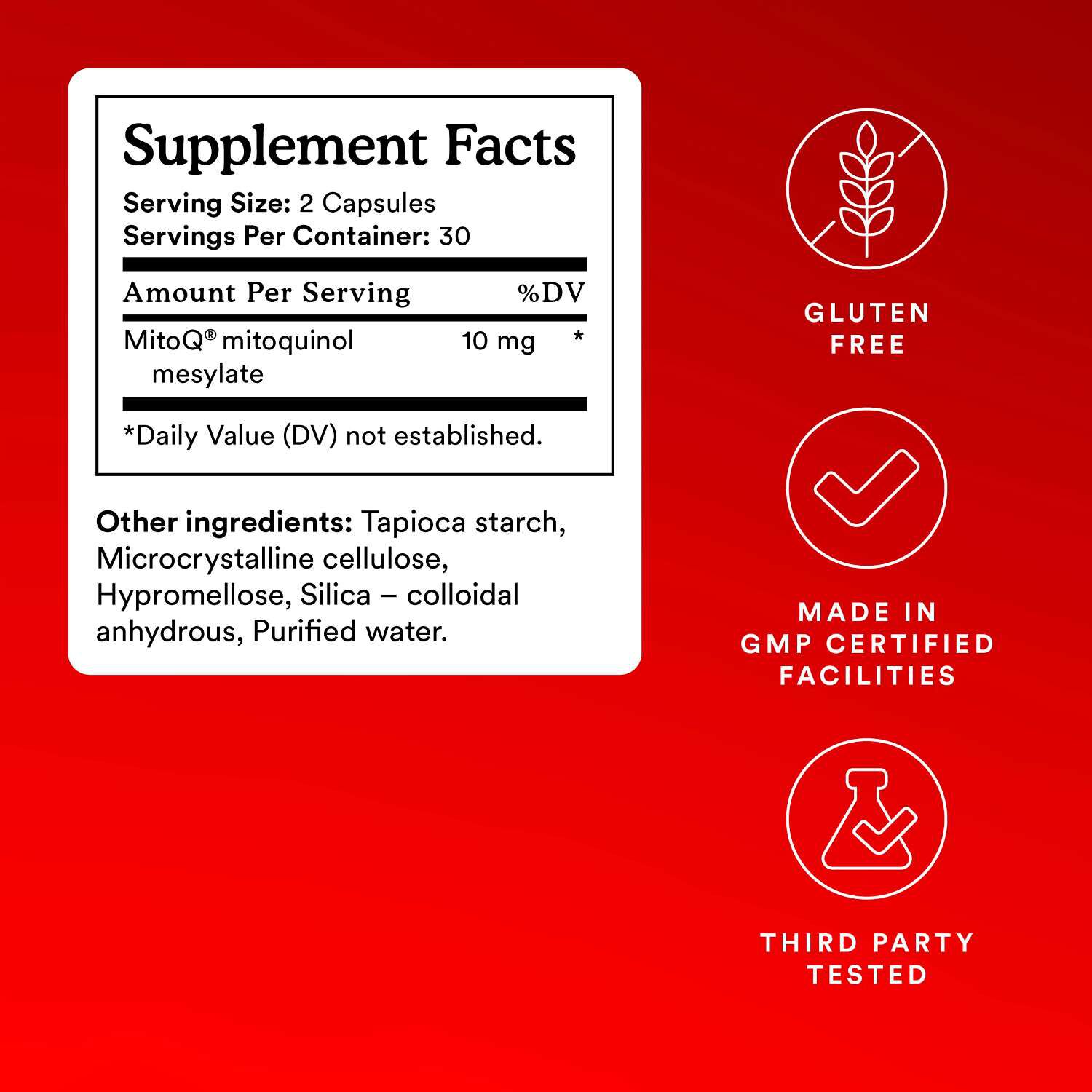 MitoQ Pure - 60 Capsules (30 Servings)