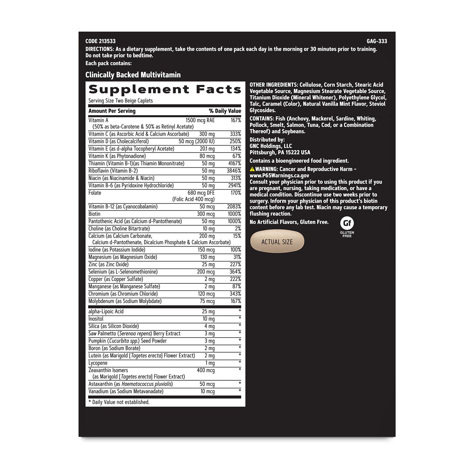 Amplified Training Vitapak (1 Month Supply)  | GNC