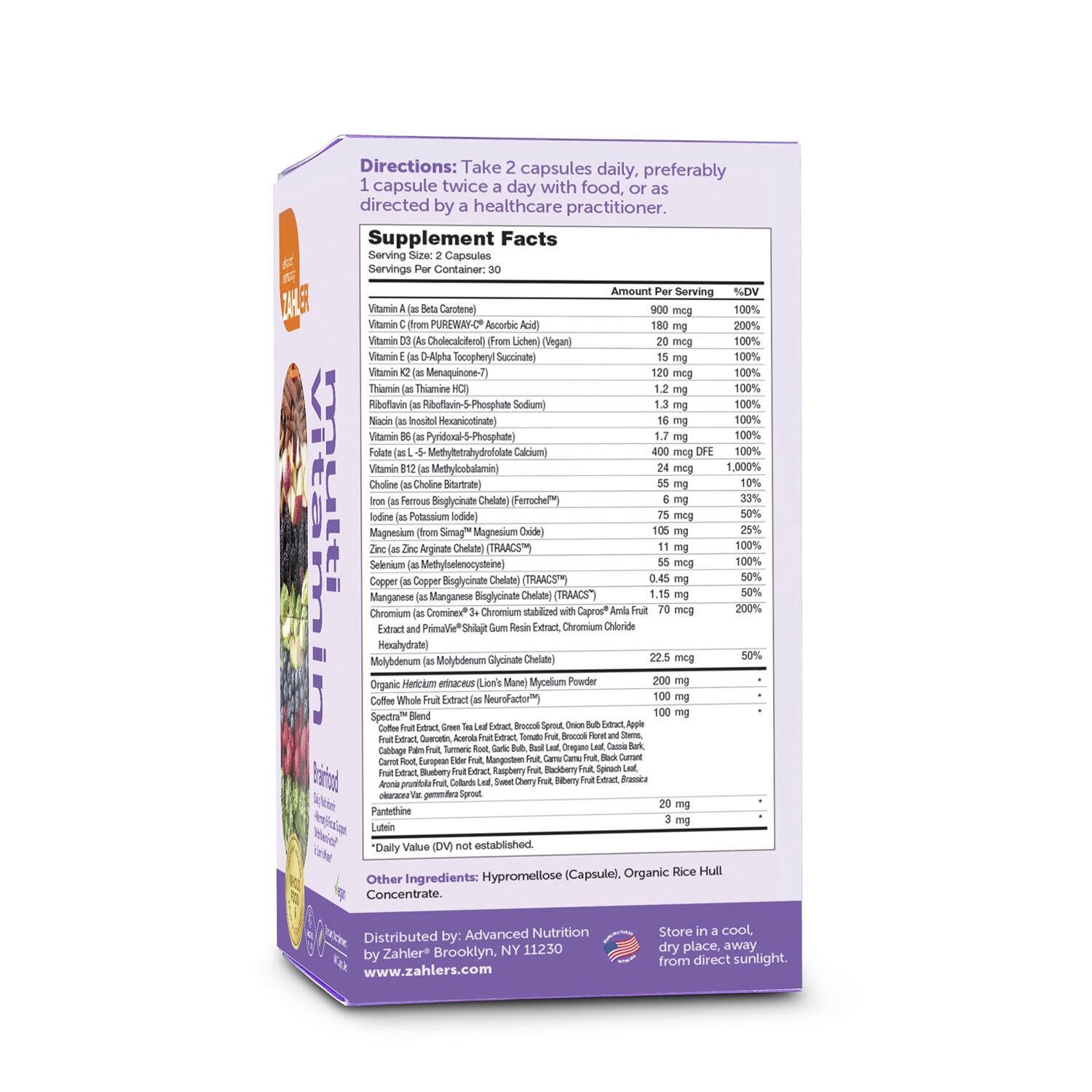 Multi Vitamin Brainfood - 60 Capsules (30 Servings)  | GNC