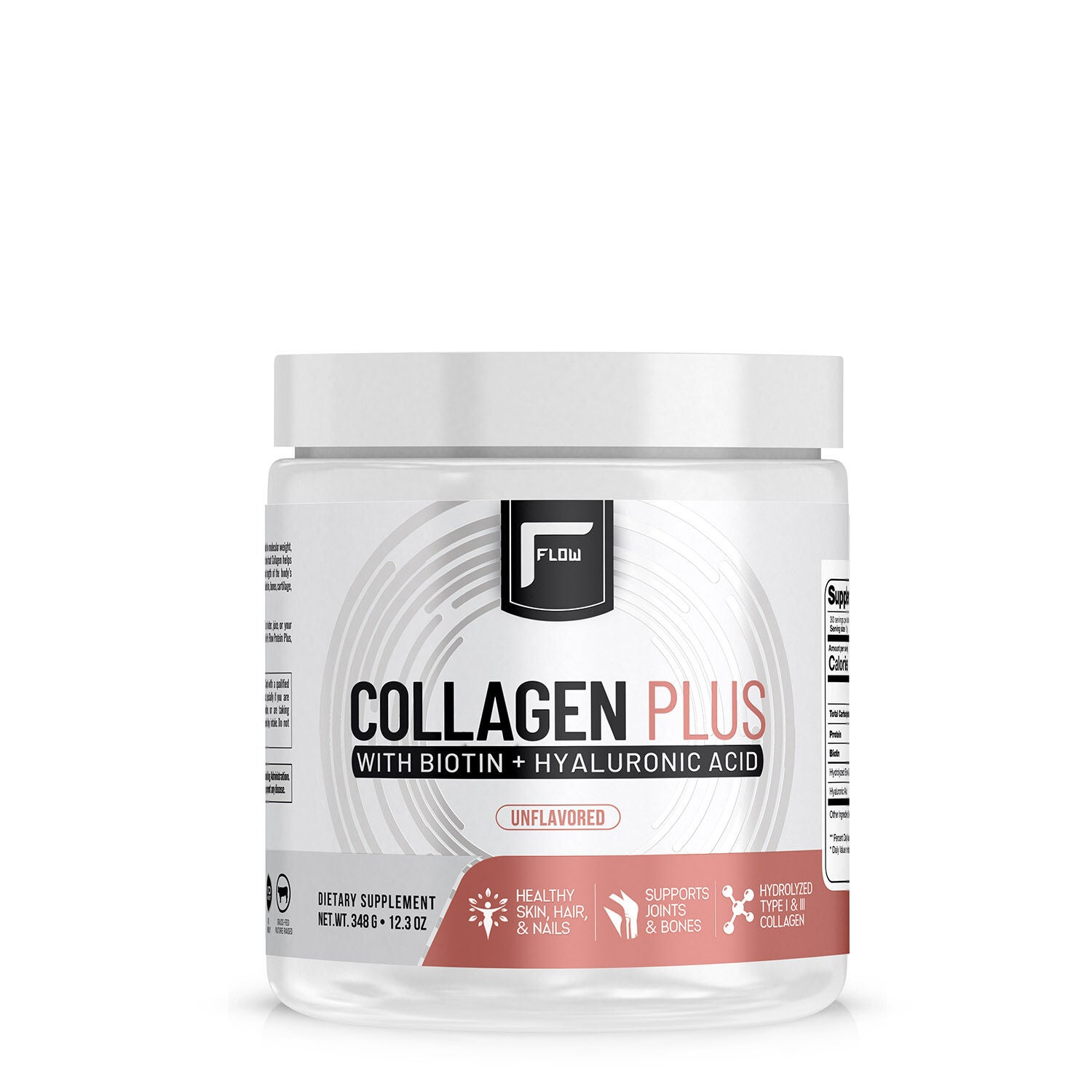 Flow Supplements Collagen Plus + Biotin and Hyaluronic Acid - Unflavored 29 Oz. (30 Servings)