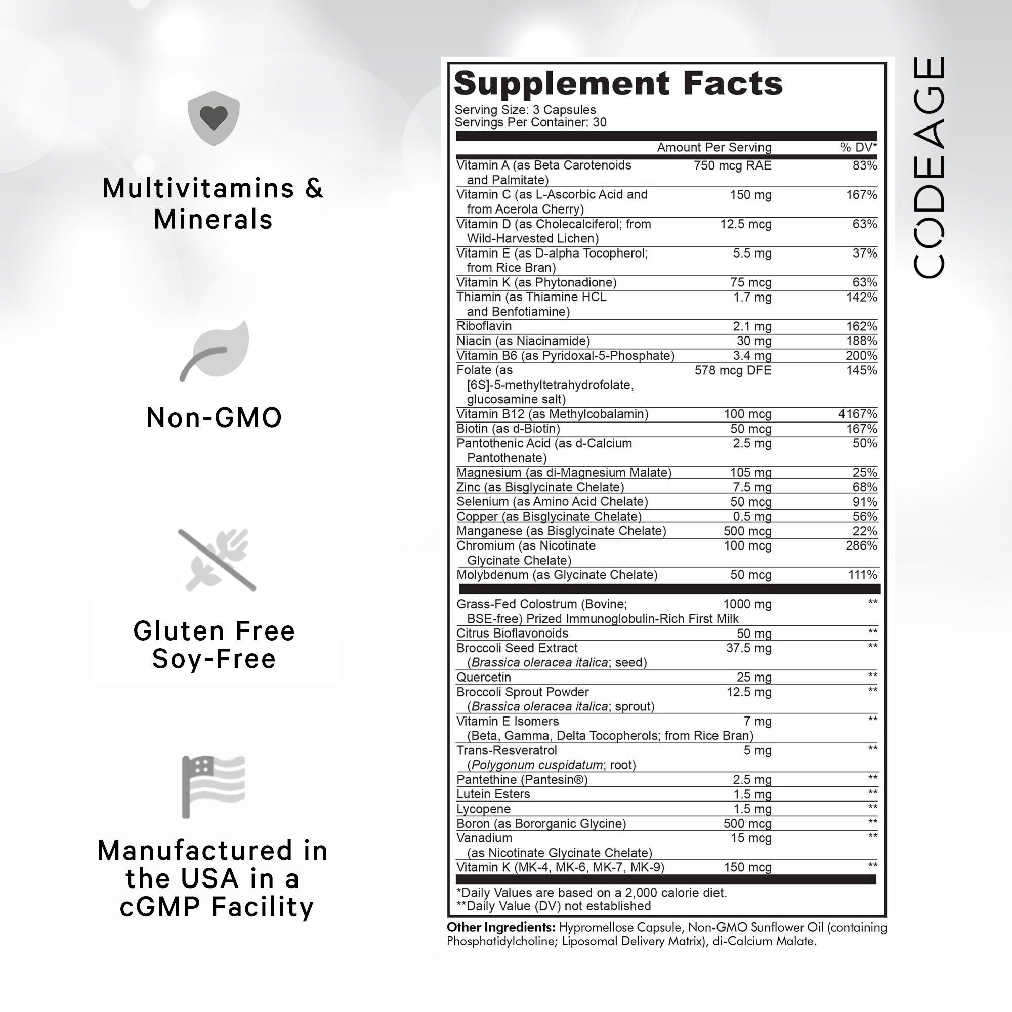 Multivitamin Recovery Elite Max - 90 Capsules (30 Servings)
