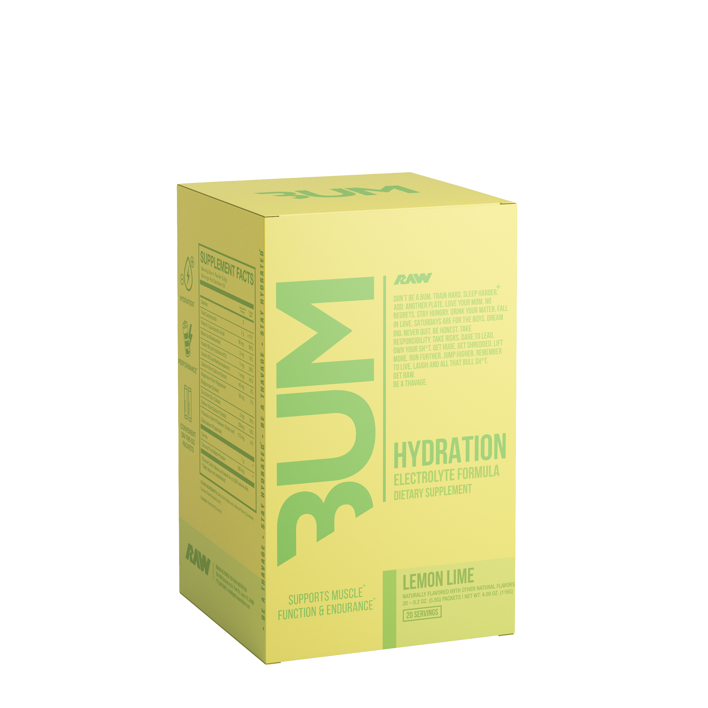 Hydration Electrolyte Formula - Lemon Lime (20 Stick Packs)  | GNC
