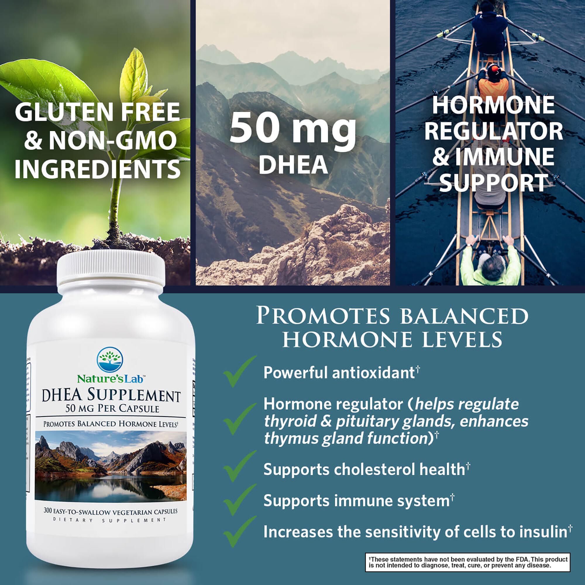 Nature's Lab® - DHEA Supplement - 50mg - 300 Capsules | GNC