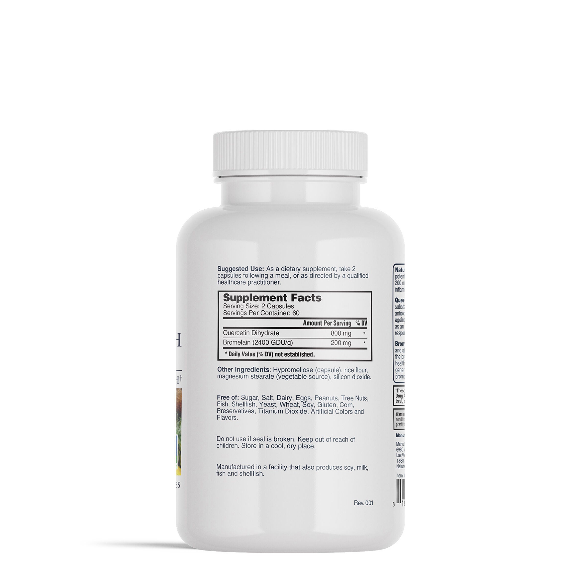 Quercetin with Bromelain - 120 Vegetarian Capsules (60 Servings)  | GNC