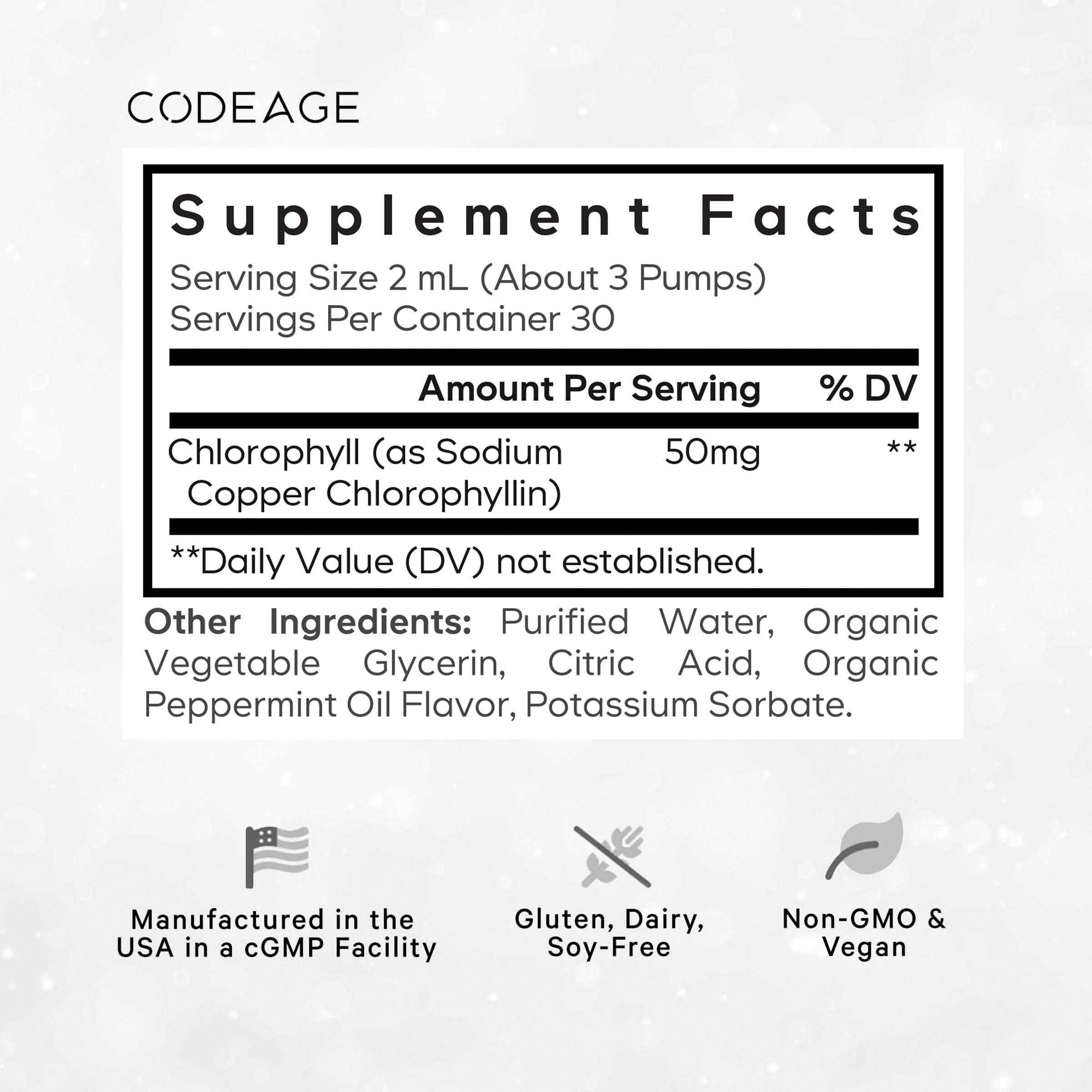 Chlorophyll Liquid Drops 50 mg - Peppermint - 2 oz. (30 Servings)