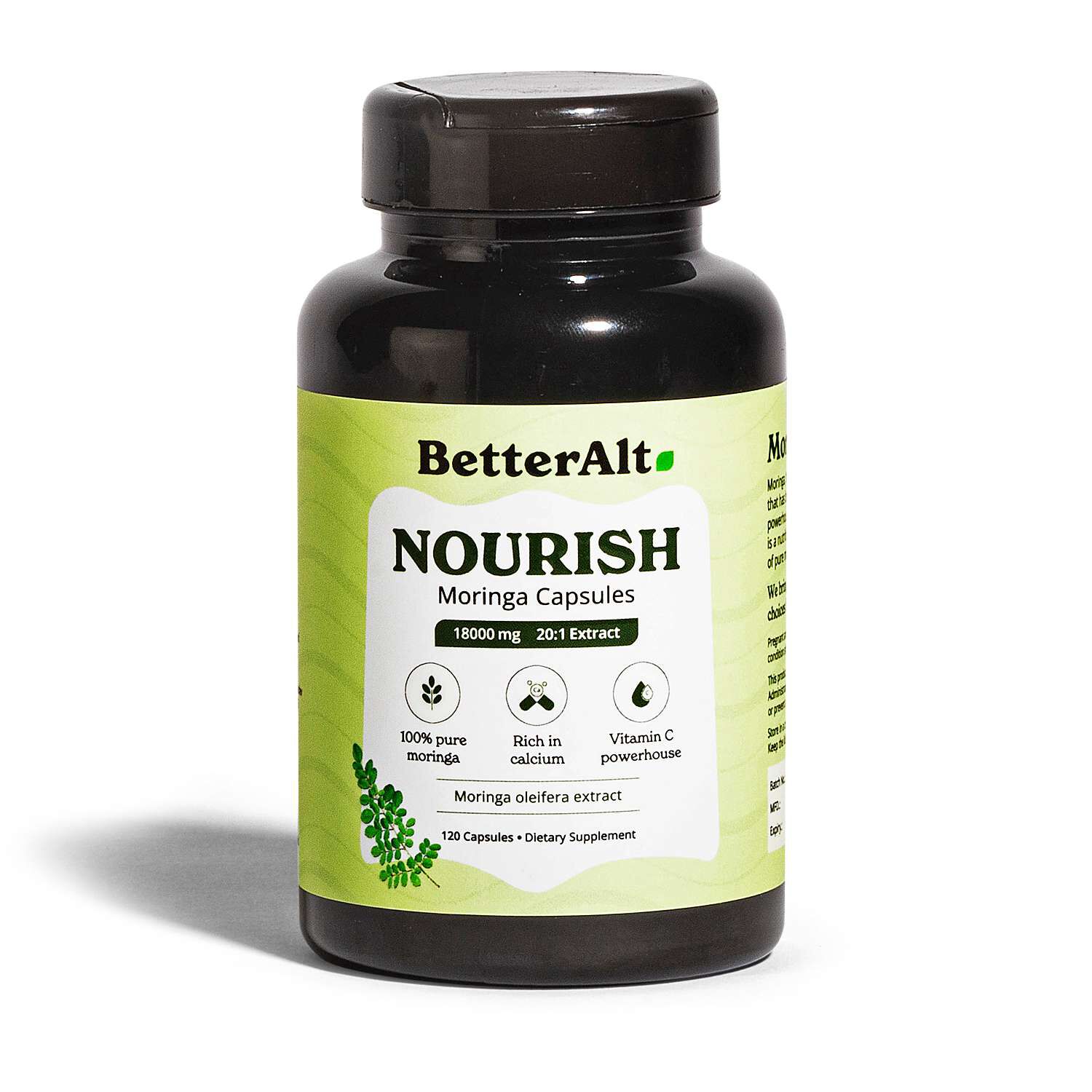 Nourish Moringa 18000mg - 120 Capsules (60 Servings)  | GNC