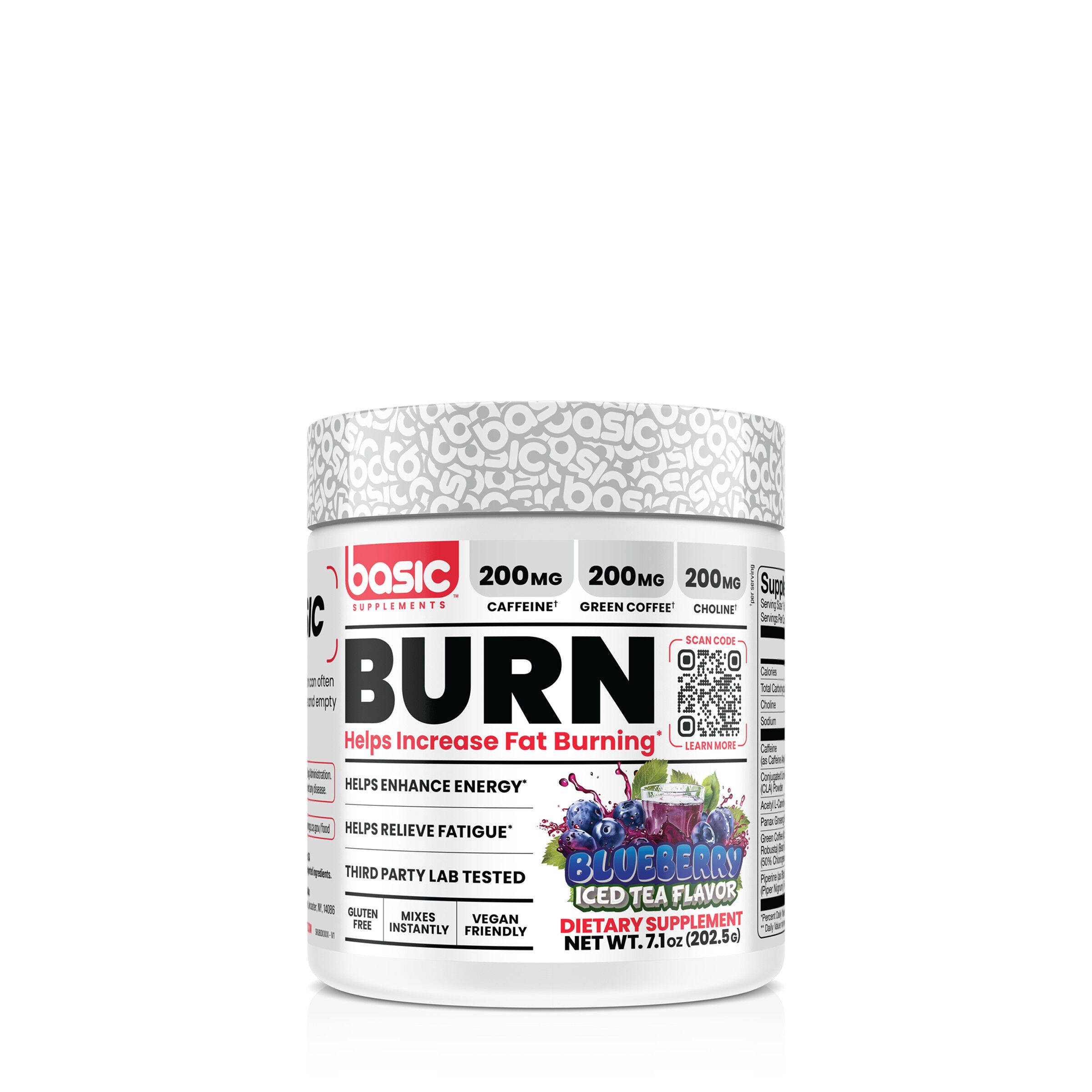 Basic Supplements - Burn - Blueberry Iced Tea (45 Servings) | GNC