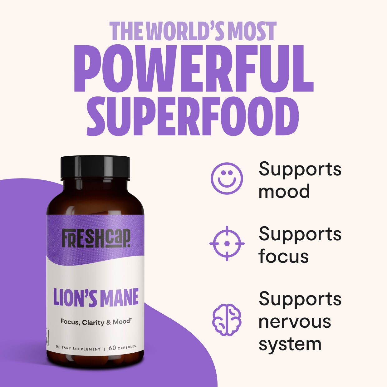 Lion's Mane - 60 Capsules (30 Servings)  | GNC