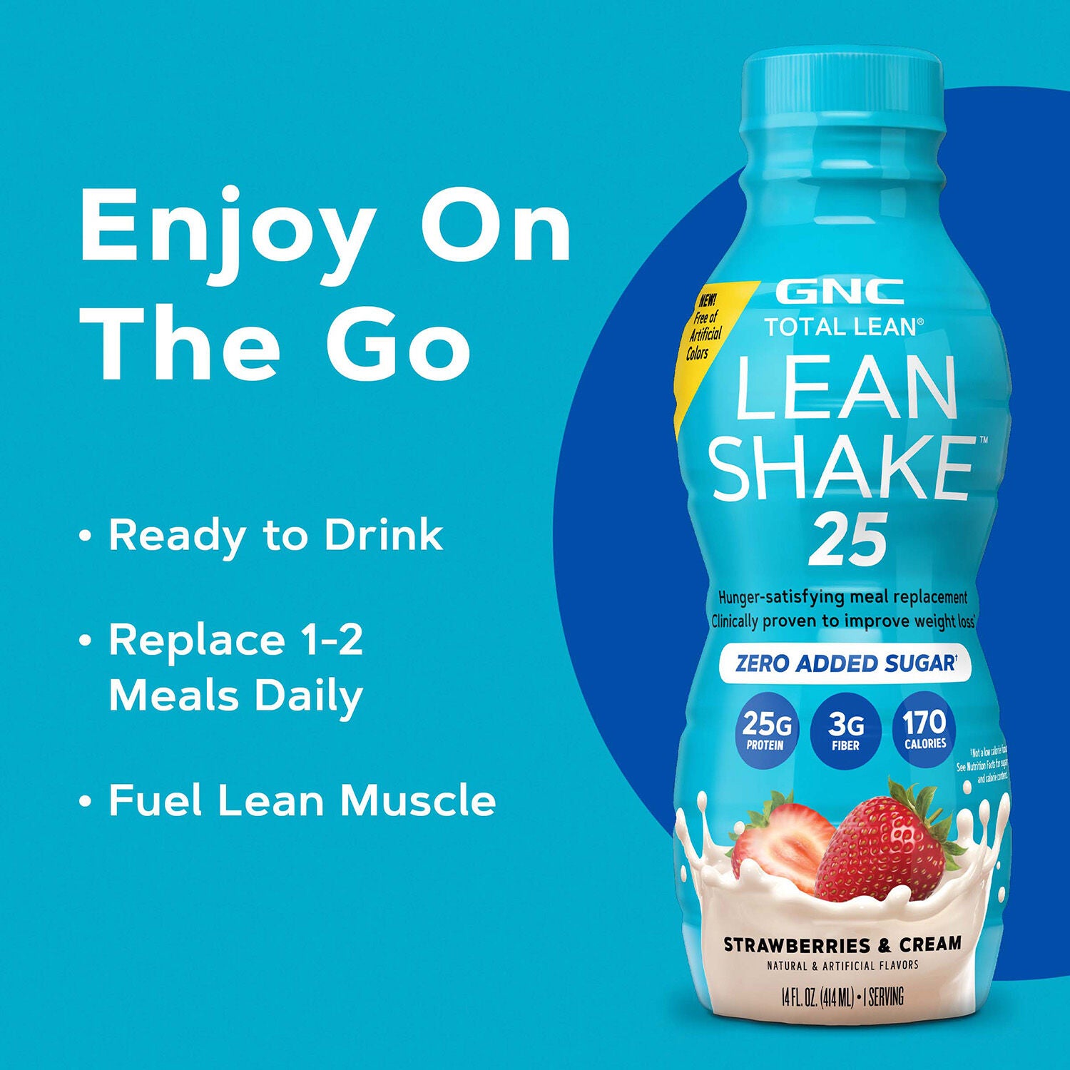 Lean Shake&trade; 25 - Strawberries and Cream - 14oz. (12 Bottles) Strawberries and Cream | GNC