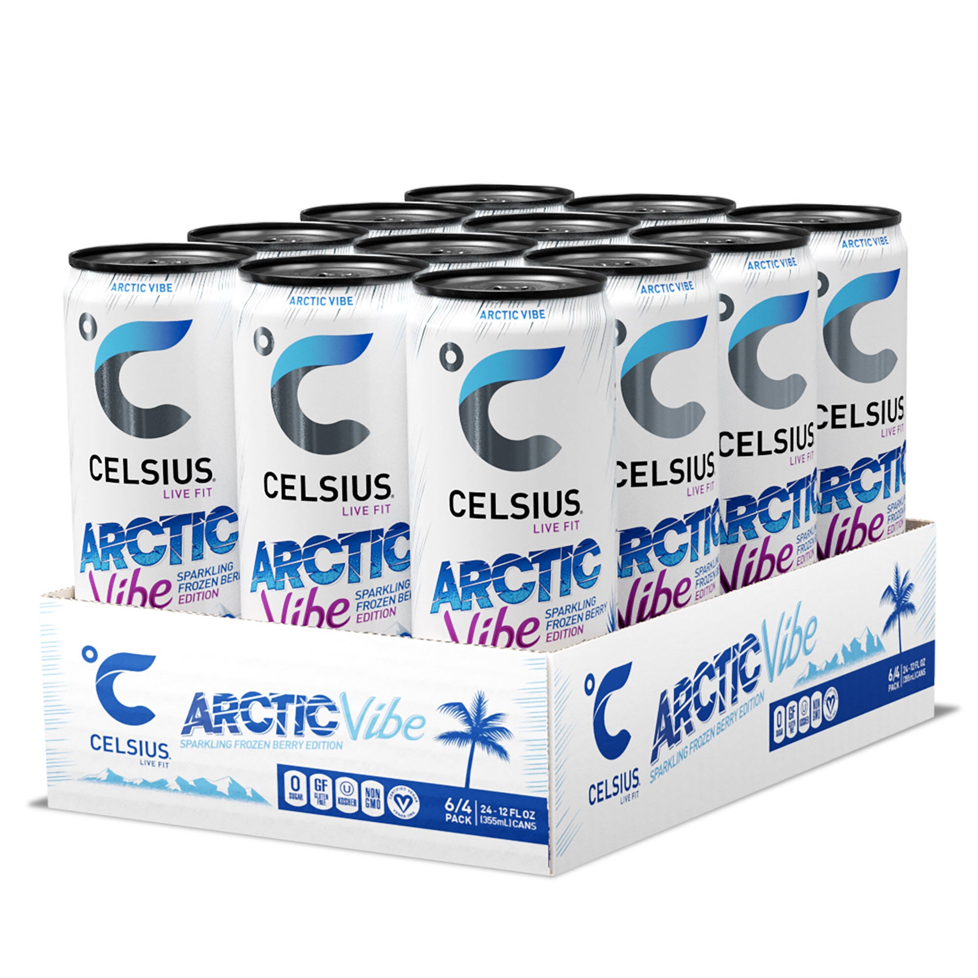 Celsius Sparkling Energy Drink Healthy - Arctic Vibe 12Oz. (12 Cans)
