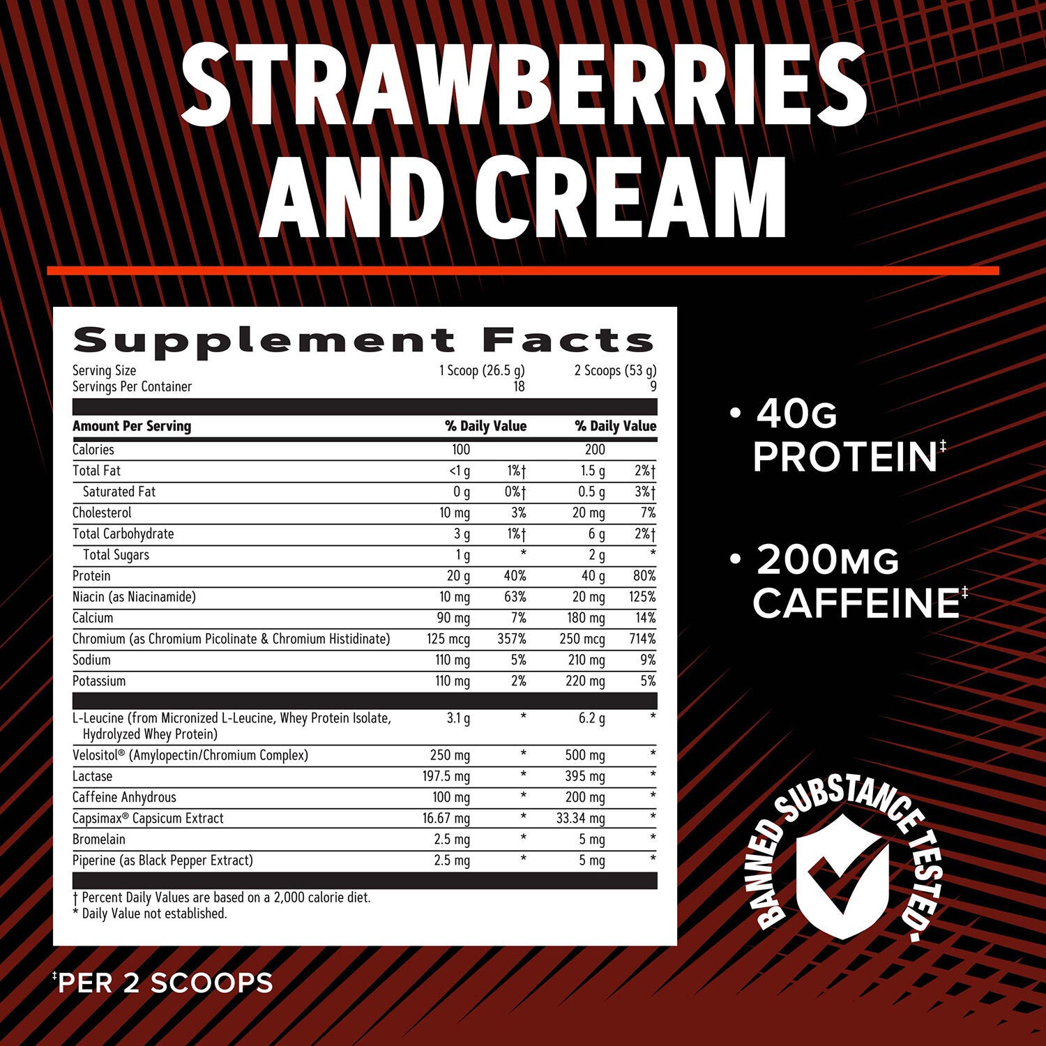Wheybolic&trade; Ripped - Strawberries and Cream (9 Servings)