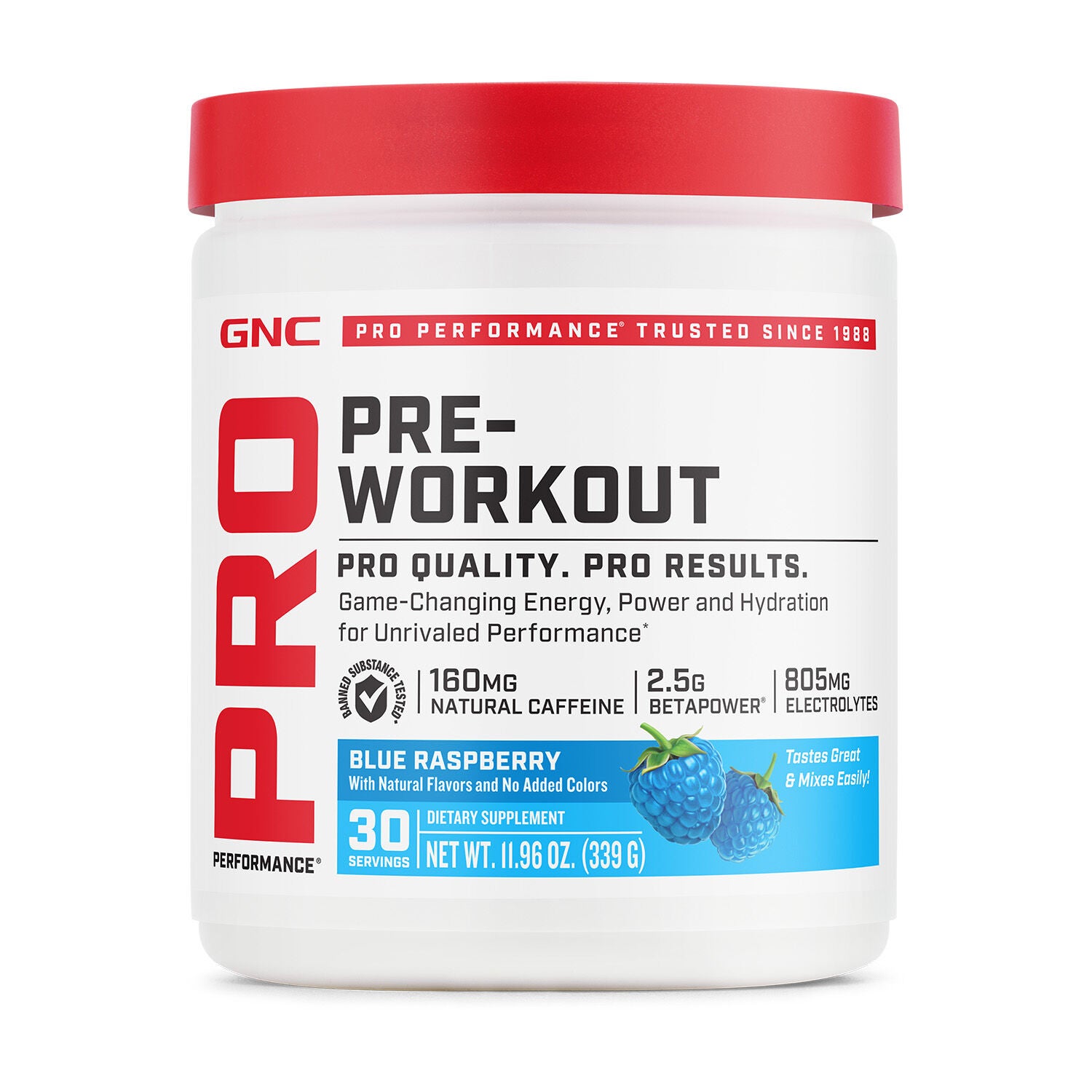 GNC Pro Performance Pre-Workout - Blue Raspberry (30 Servings)