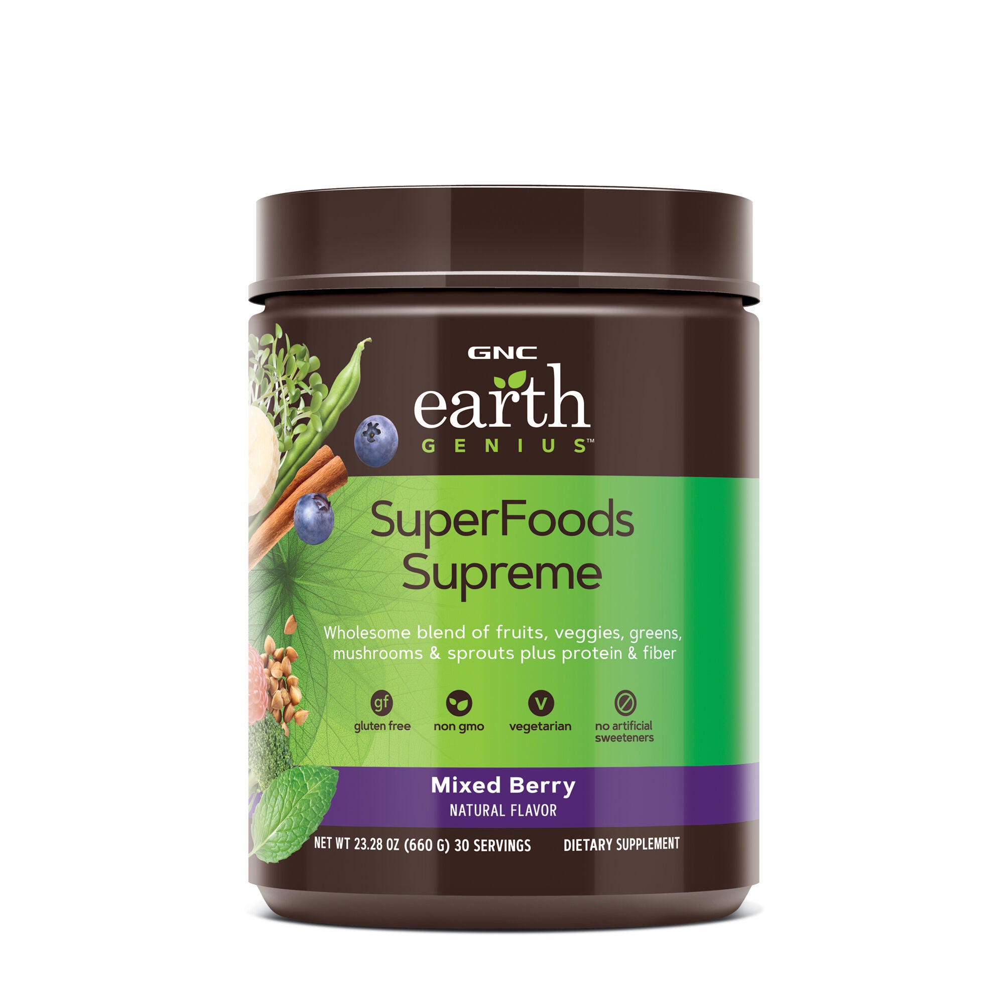 Earth Genius Superfood Supreme Mixed Berry Organic Powder Gnc