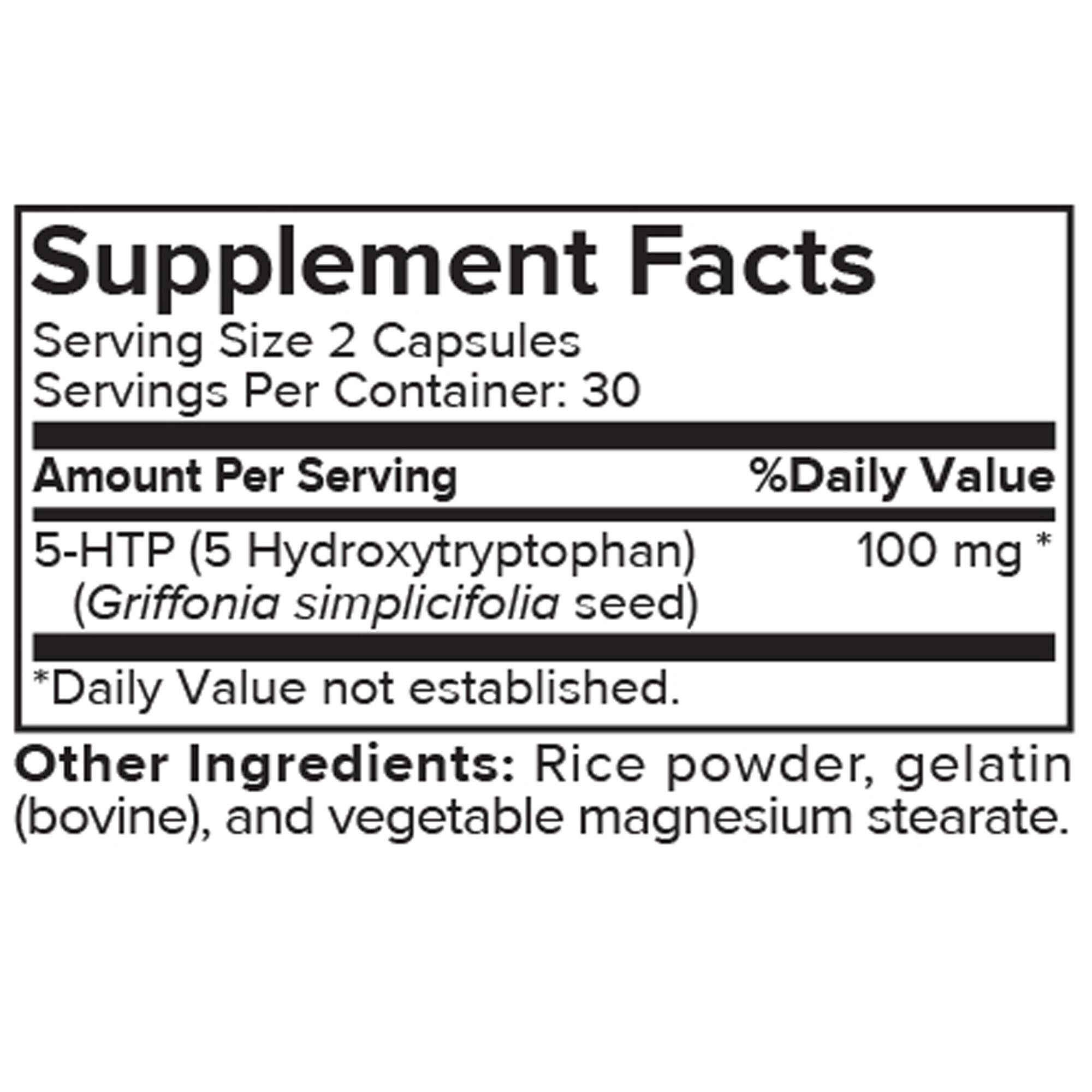 5-HTP Capsules - 60 Capsules (30 Servings)