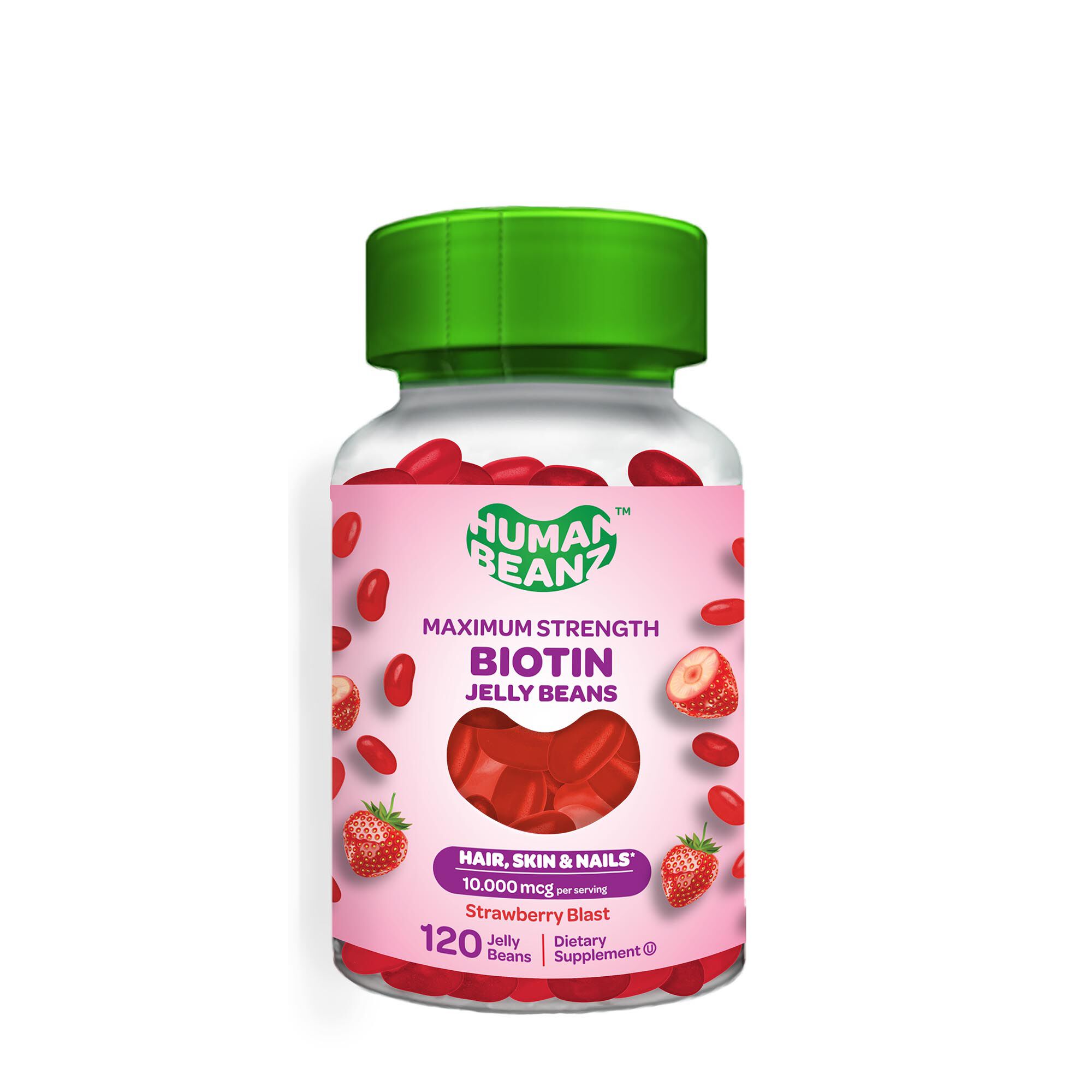 Maximum Strength Biotin Jelly Beans - Strawberry Blast - 120 Jelly Beans (30 Servings)  | GNC