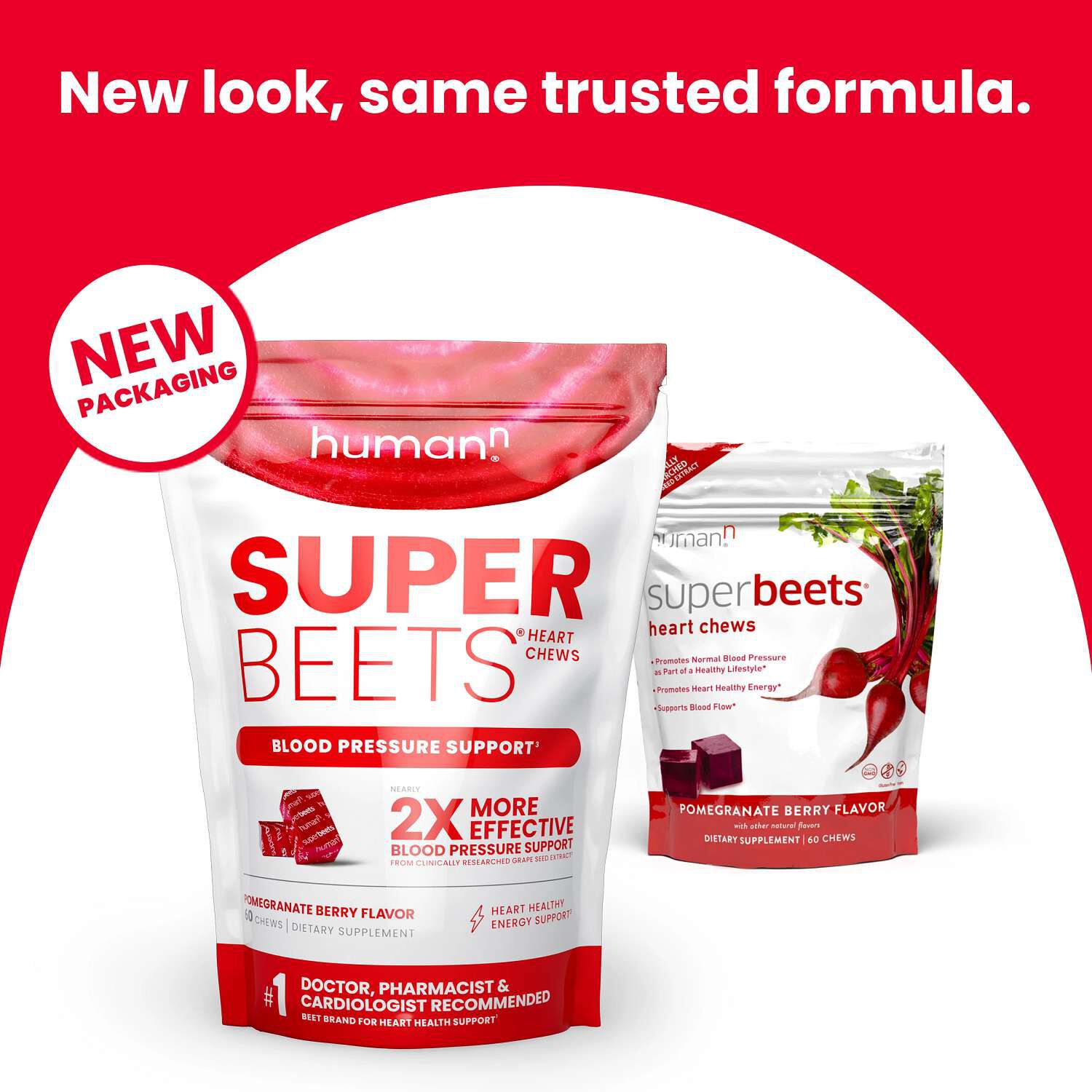 SuperBeets&reg; Heart Chews - Pomegranate Berry - 60 Chews (30 Servings)