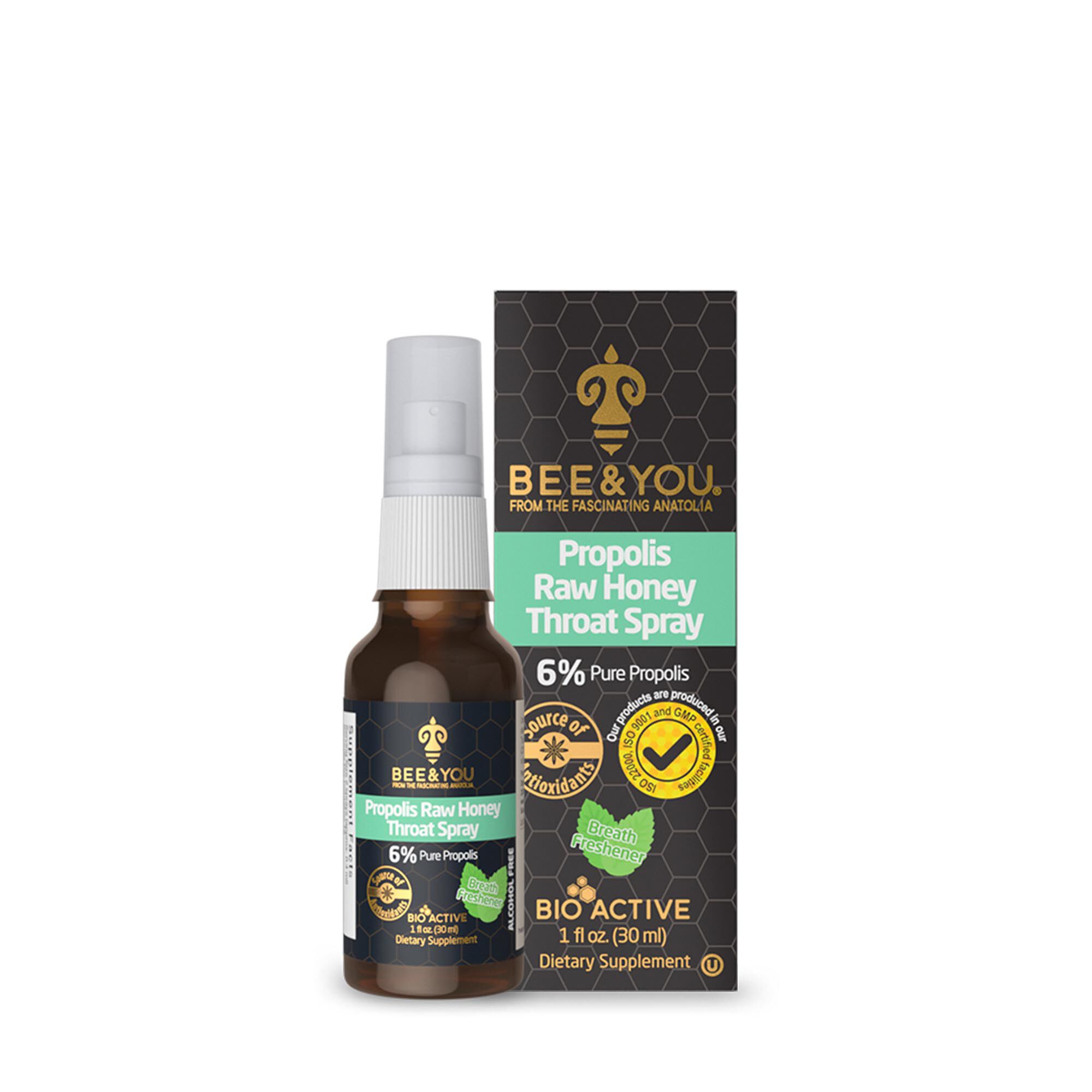 Propolis Raw Honey Throat Spray 6 Pure Propolis 30ml GNC
