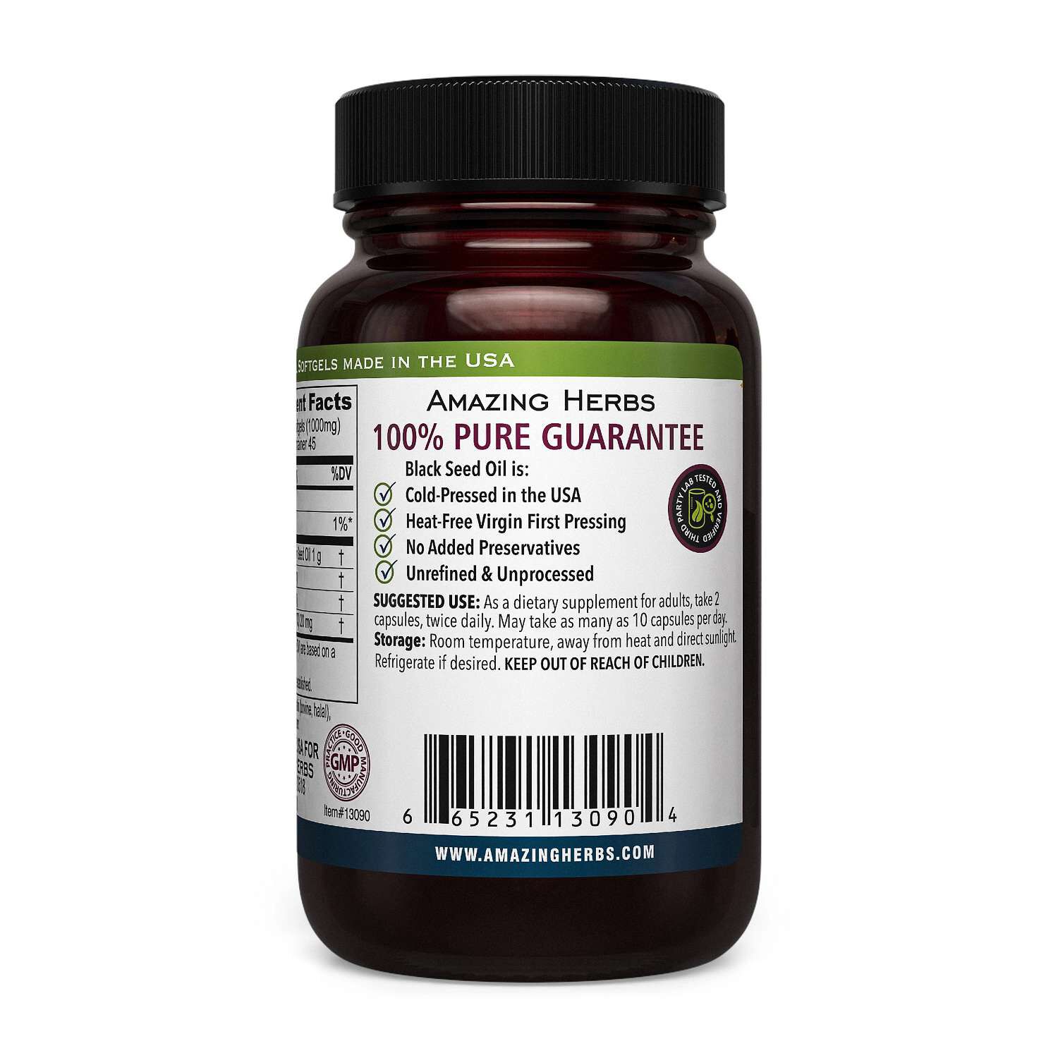 Black Seed&trade; 100% Pure Cold-Pressed Black Cumin Seed Oil - 90 Capsules (45 Servings)  | GNC