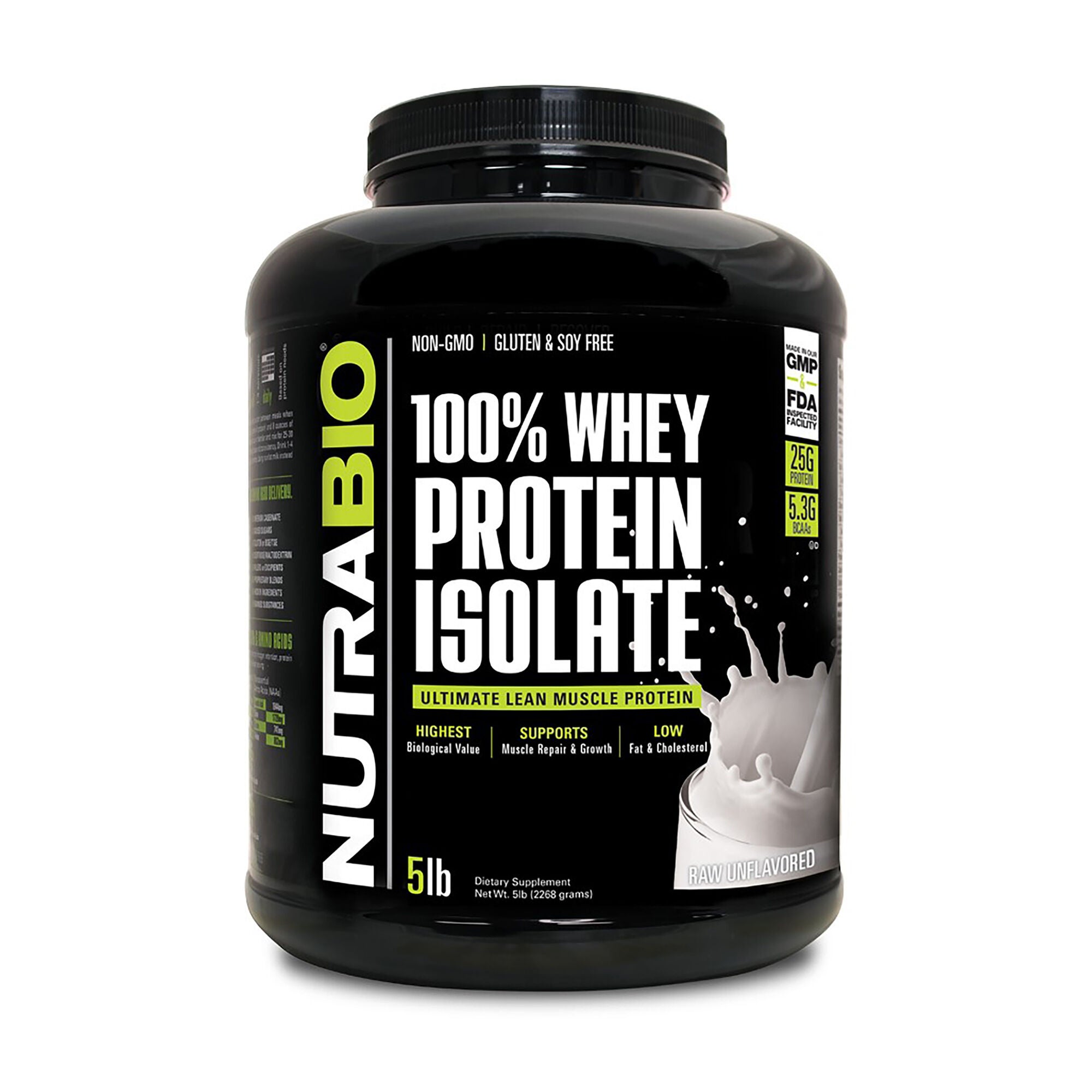 Nutrabio 100 Whey Protein Isolate Raw Unflavored Gnc