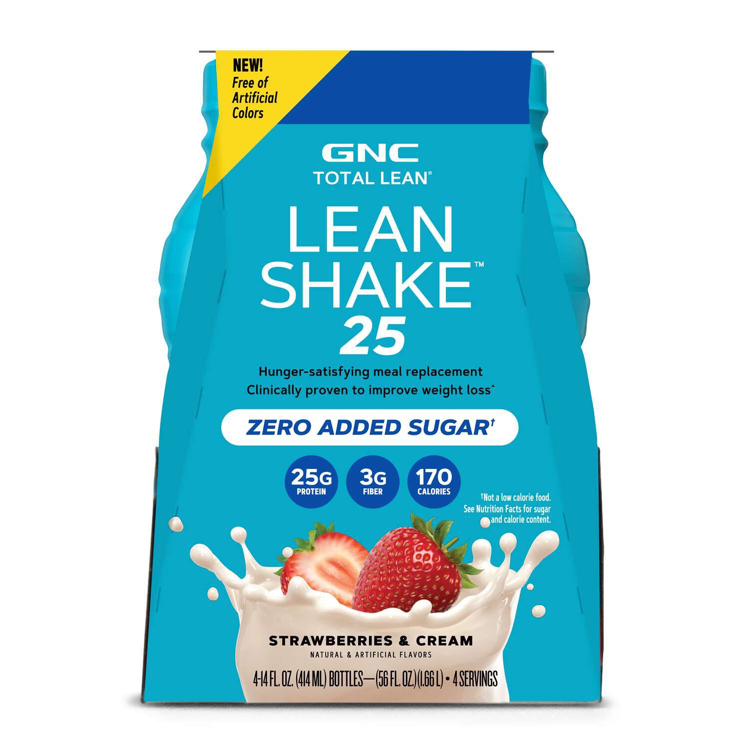 Lean Shake&trade; 25 - Strawberries and Cream - 14oz. (4 Bottles) Strawberries and Cream | GNC