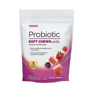 Probiotic Soft Chews with Fiber - Mixed Berry - 30 Chews &#40;30 Servings&#41;  | GNC
