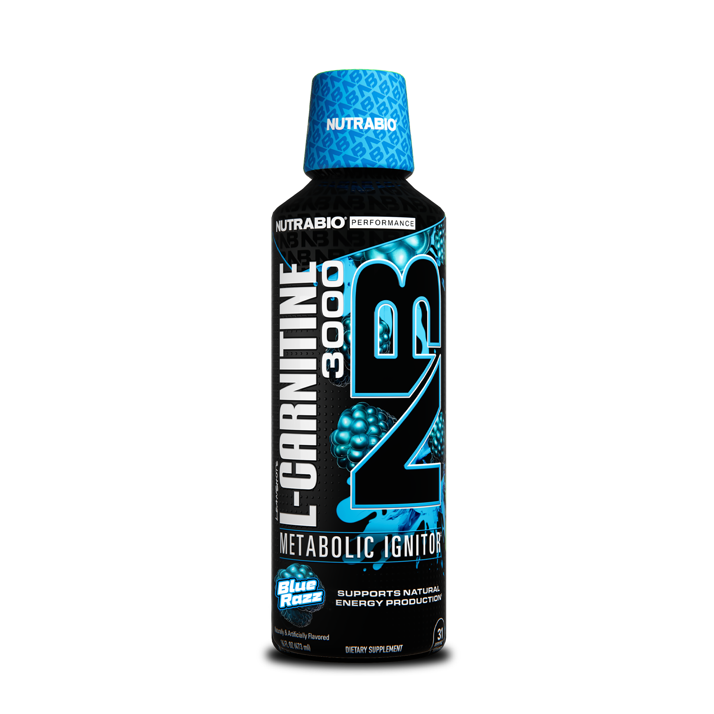 NutraBio L-Carnitine 3000 - Blue Razz 16 Fl Oz (31 Servings)