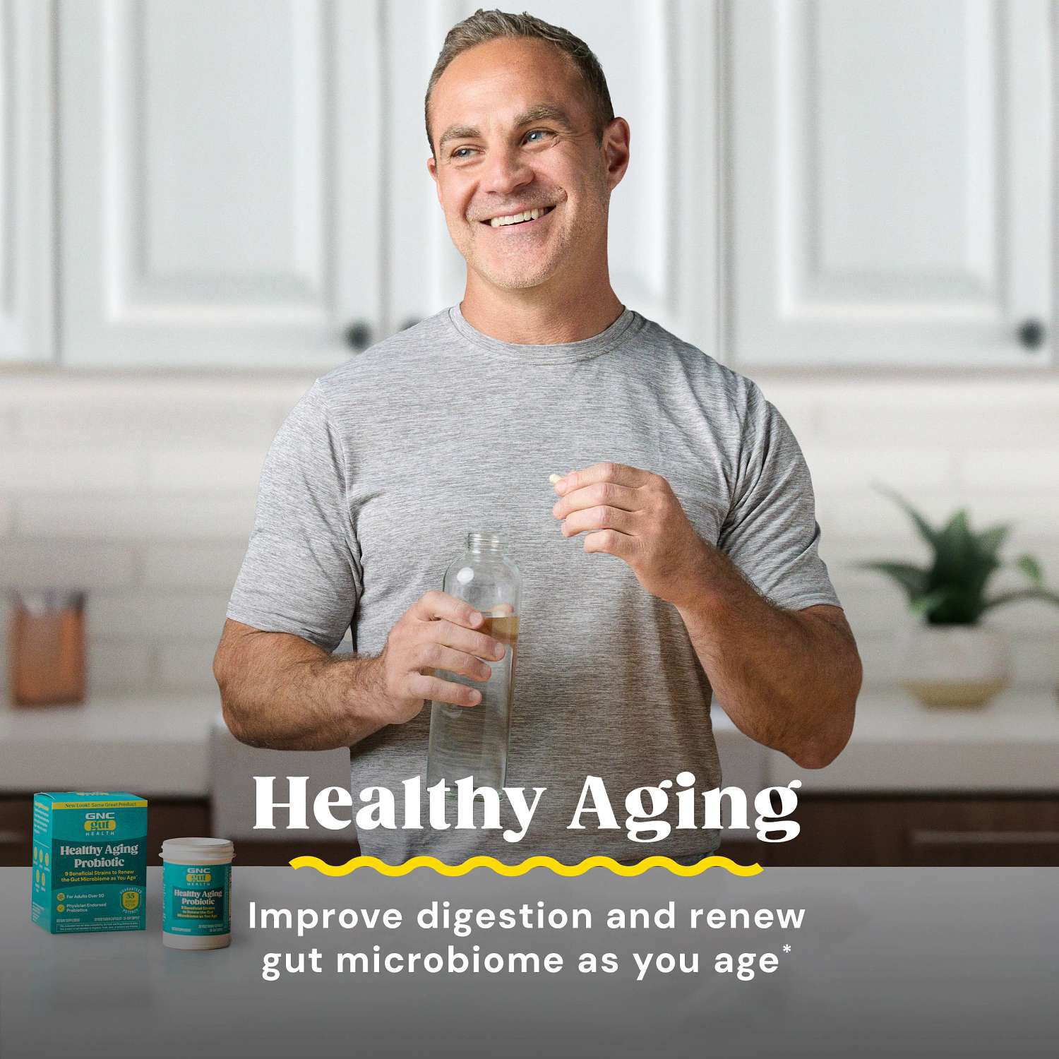 Gut Health Healthy Aging Probiotic - 55 Billion CFUs - 30 Capsules (30 Servings)  | GNC