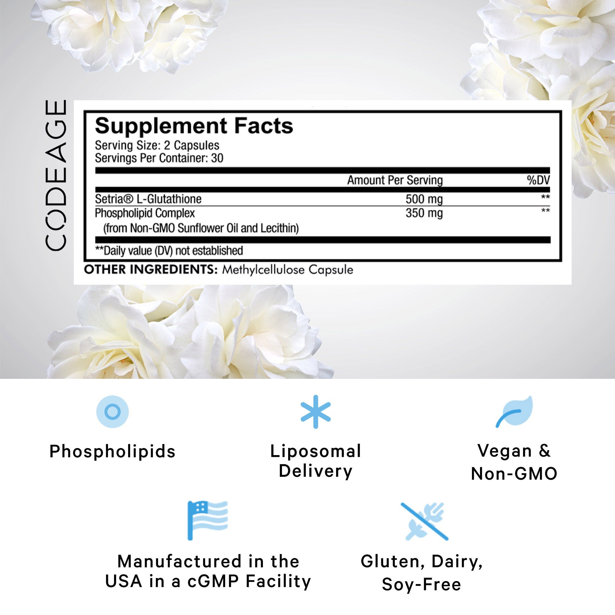 Liposomal Glutathione Setria&reg; Antioxidant  - 60 Capsules (30 Servings)  | GNC