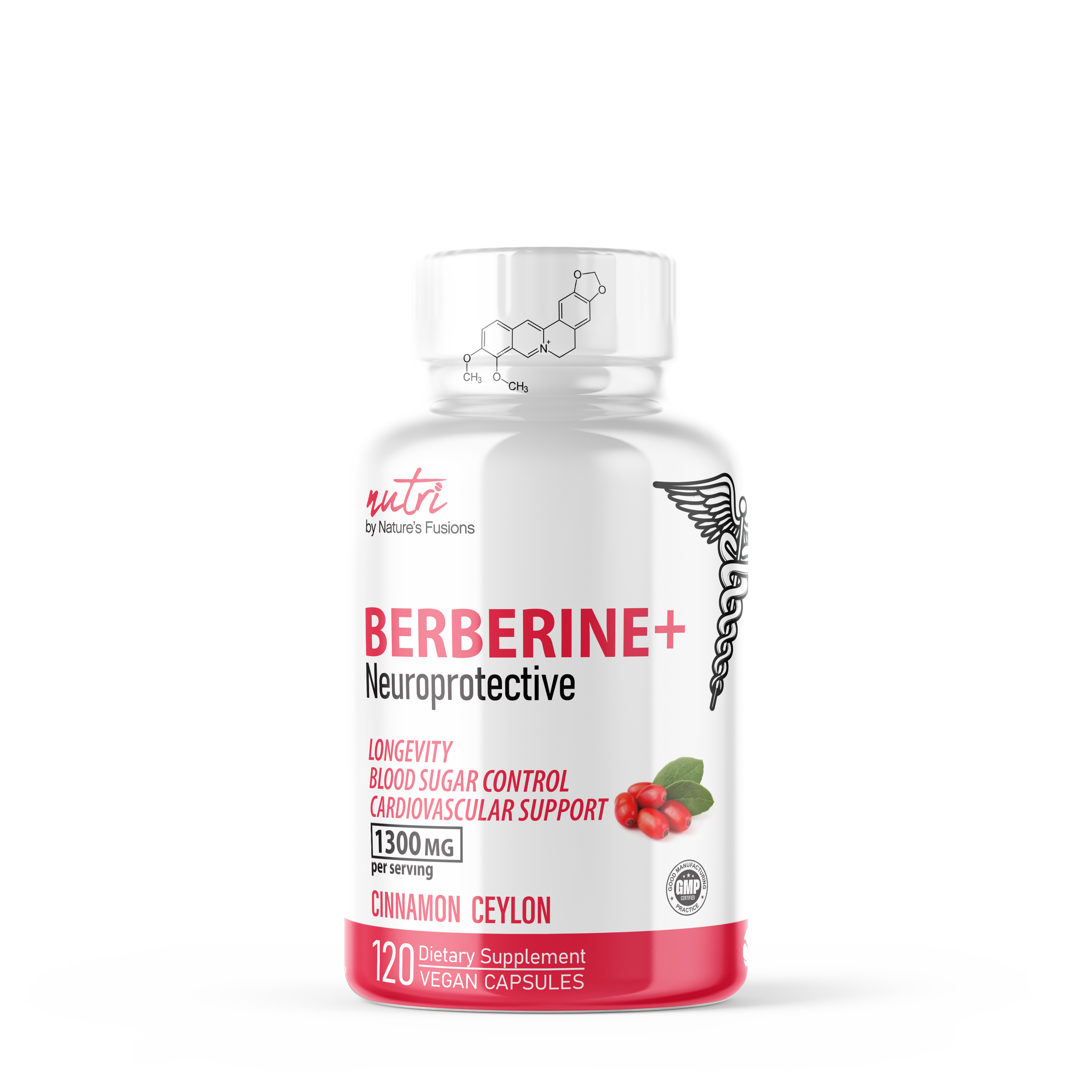 Berberine Plus 1300mg - 60 Vegan Capsules (60 Servings)