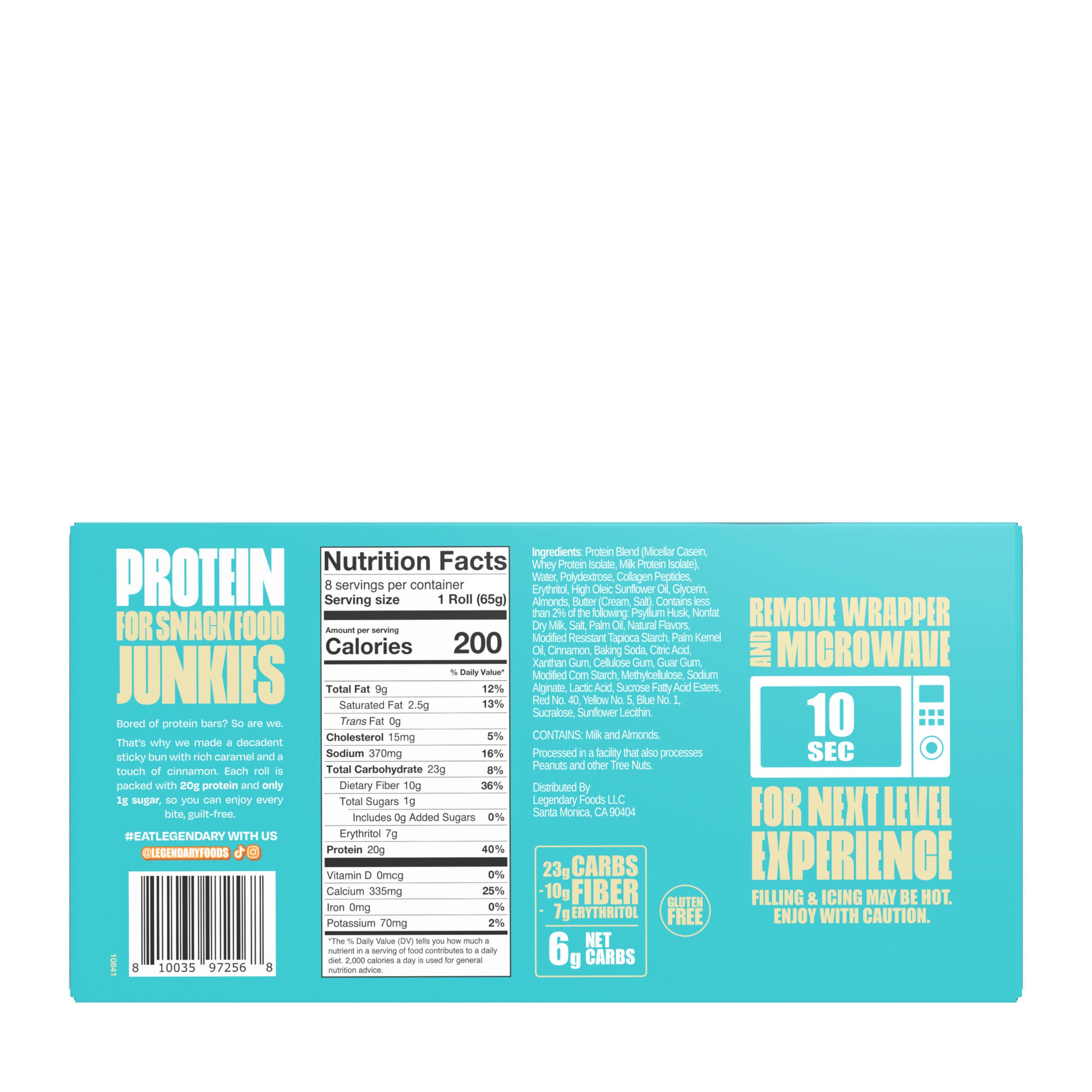 Legendary Foods™ Protein Sweet Roll Caramel Sticky Bun (8 Rolls) GNC(00)