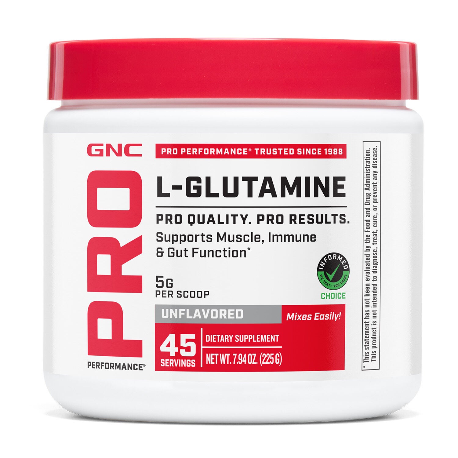 L-Glutamine 5000mg - Unflavored (45 Servings)  | GNC