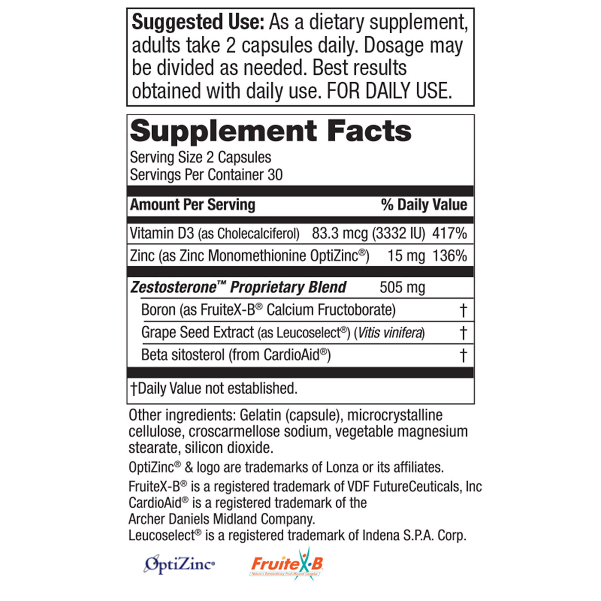 Zestosterone - 60 Capsules (30 Servings)