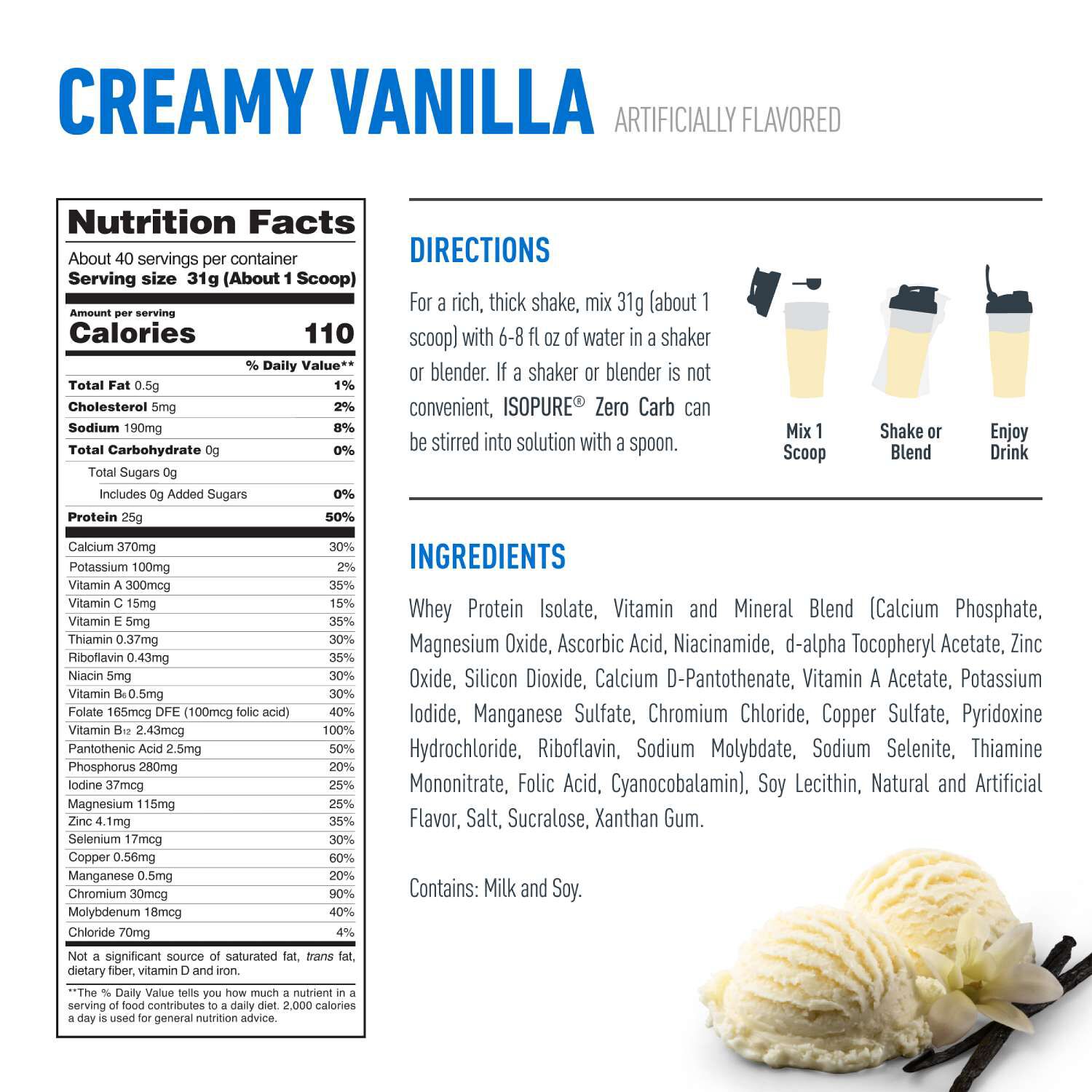 Protein Powder - Creamy Vanilla (40 Servings)