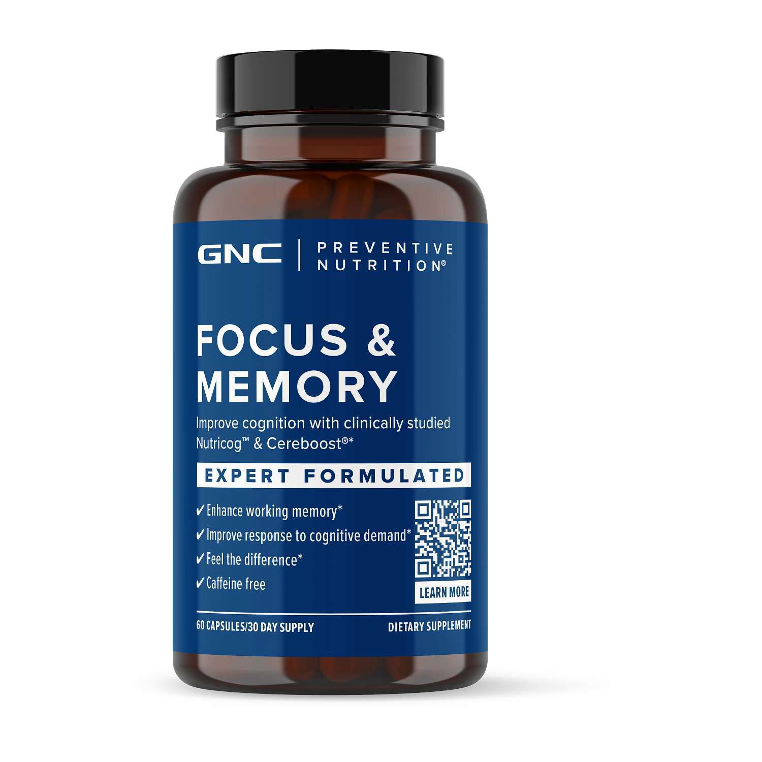 Focus and Memory - 60 Capsules (30 Servings)  | GNC
