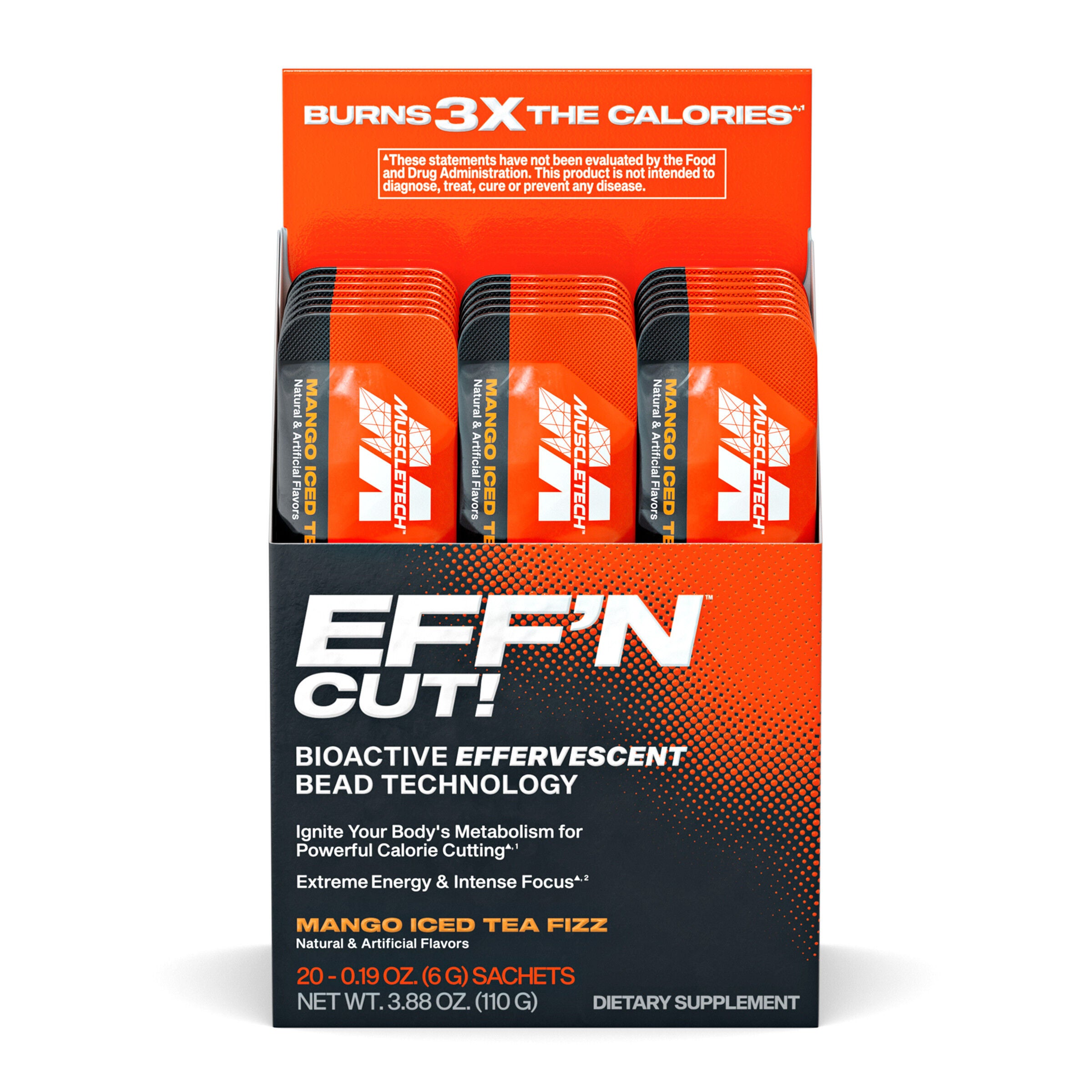 Eff'n Cut! - Mango Iced Tea Fizz - 20 Sachets (20 Servings)  | GNC