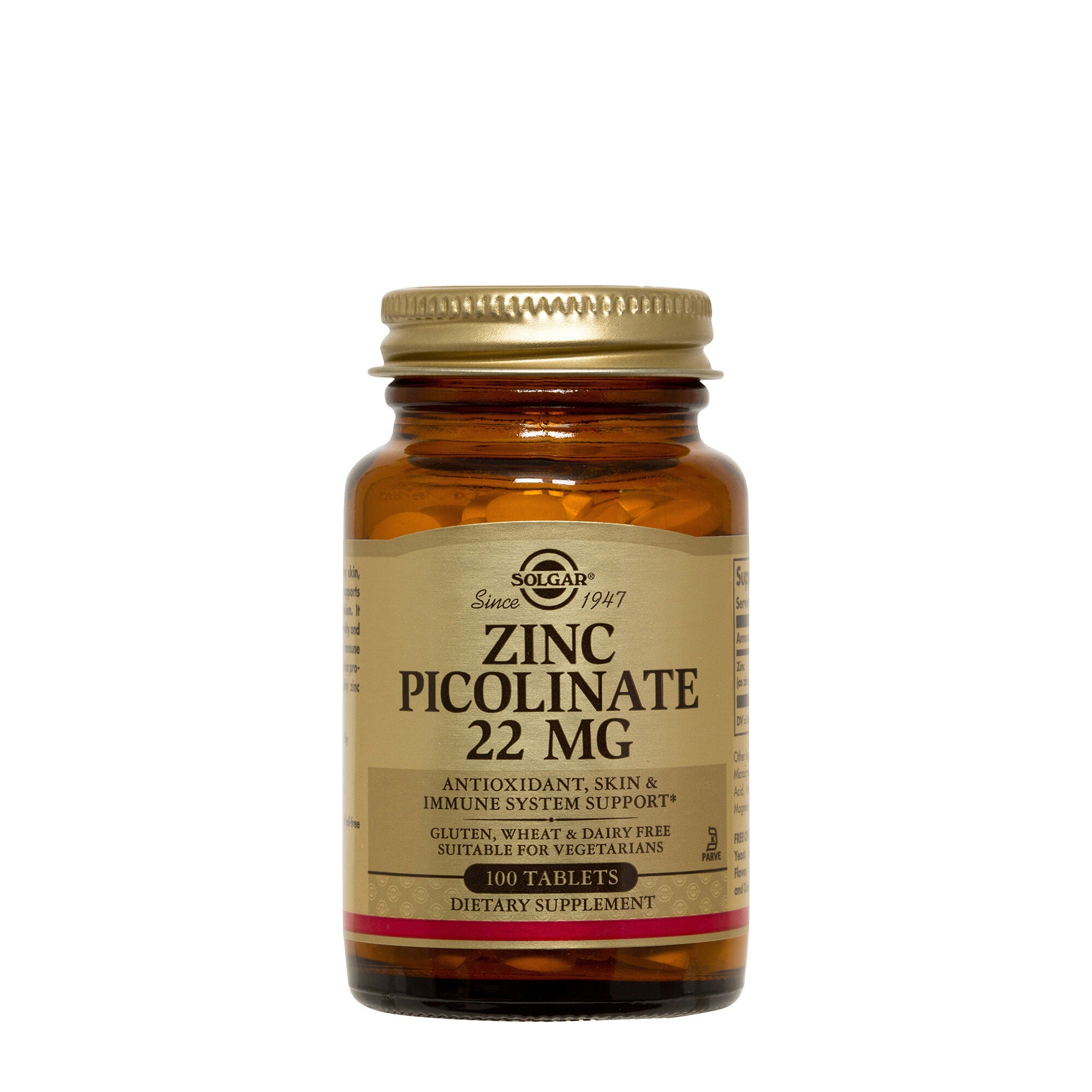 Solgar Zinc Picolinate 22mg Gnc