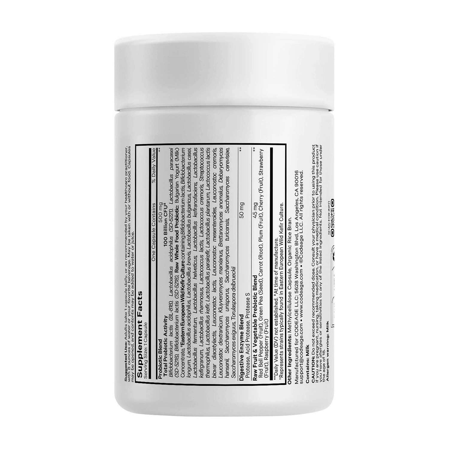 Raw Probiotic+ - 30 Vegetable Capsules (30 Servings)