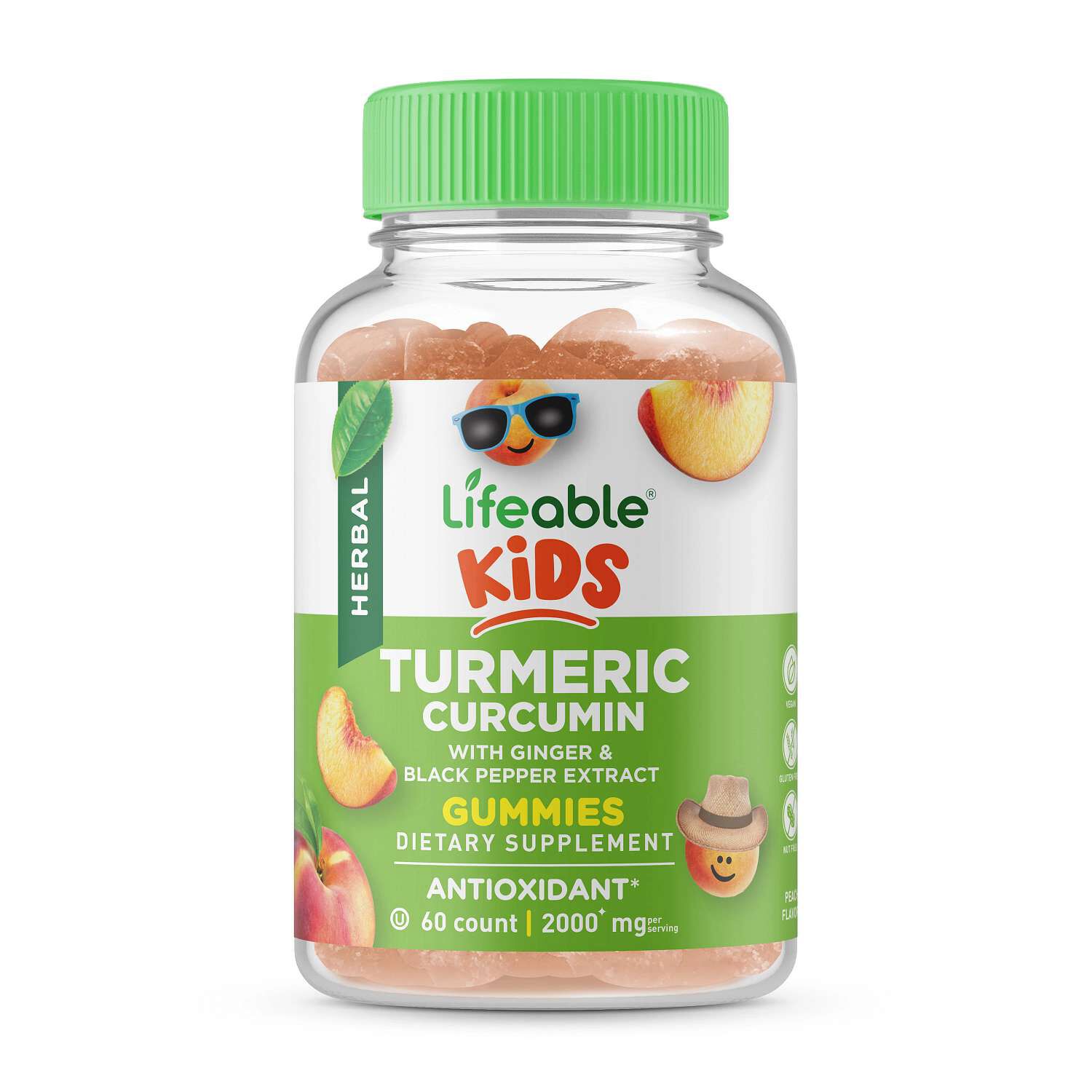 Kids Herbal Turmeric Curcumin 2000mg - 60 Gummies (60 Servings)  | GNC