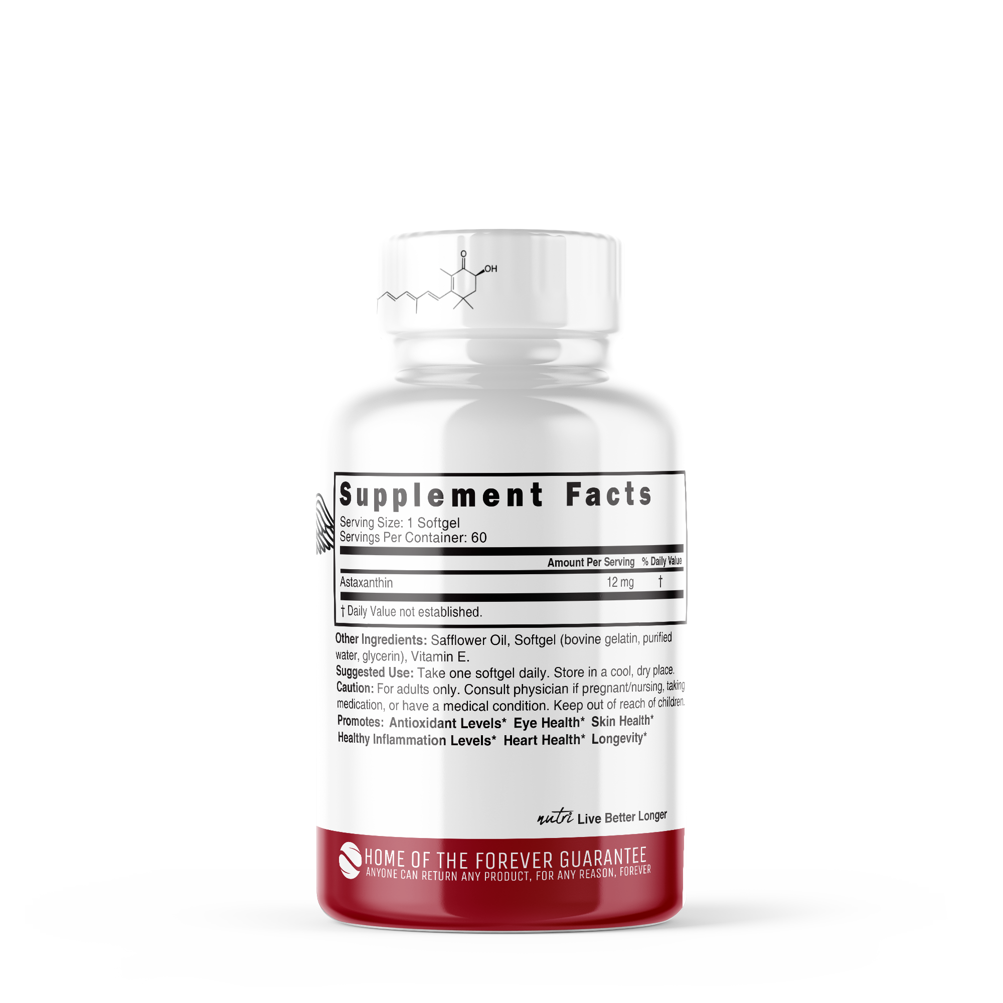 Astaxanthin 12mg - 60 Softgels (60 Servings)