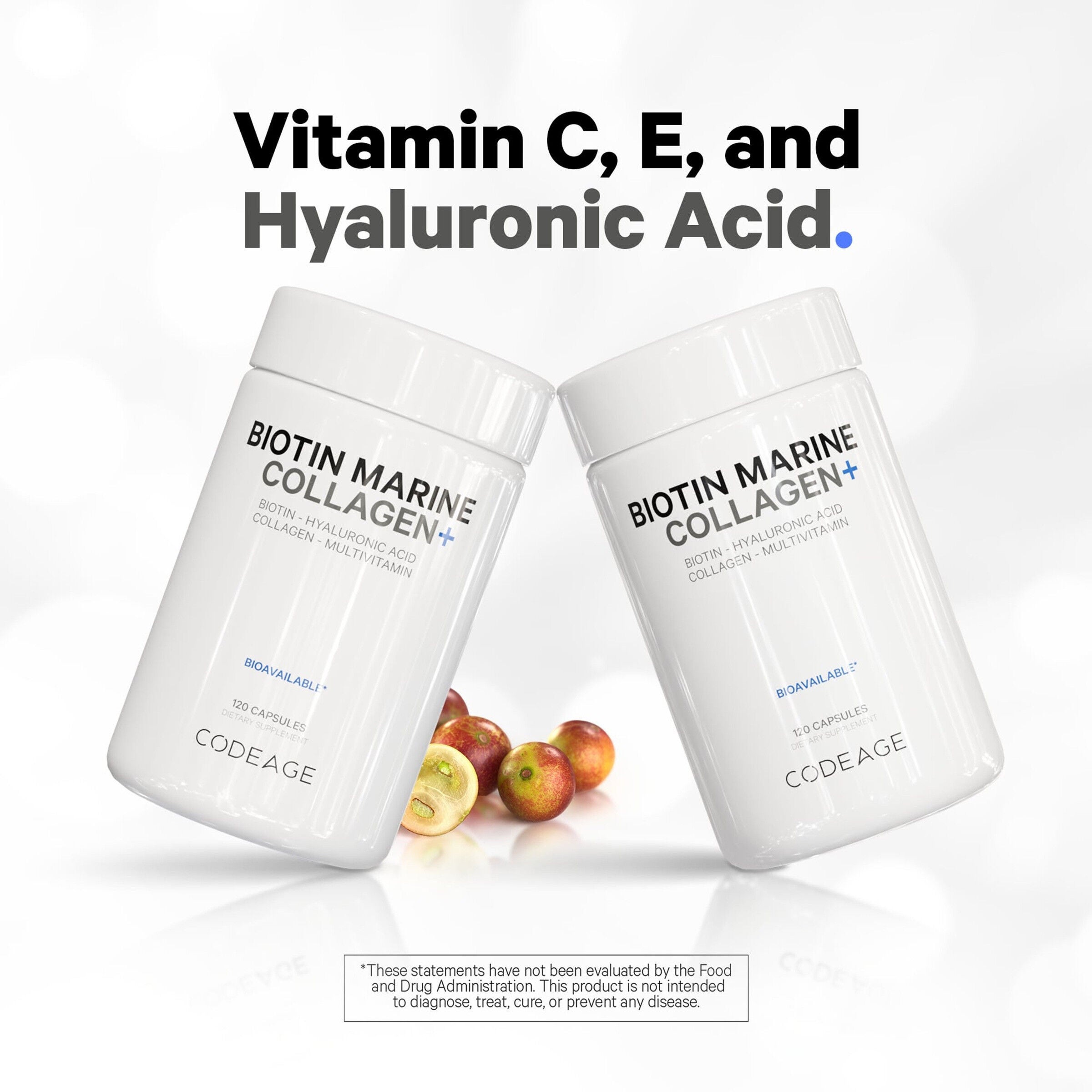 Biotin Marine Collagen+ - 120 Capsules (30 Servings)  | GNC