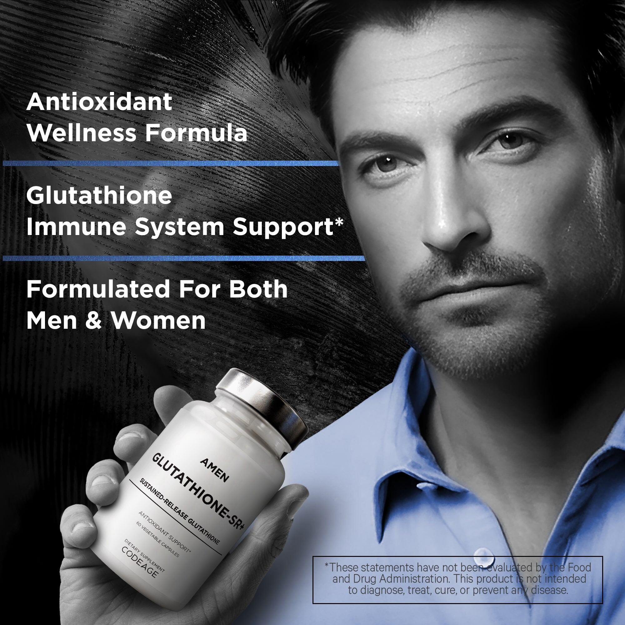 Amen Glutathione - SR+ - 60 Vegetable Capsules (60 Servings)  | GNC