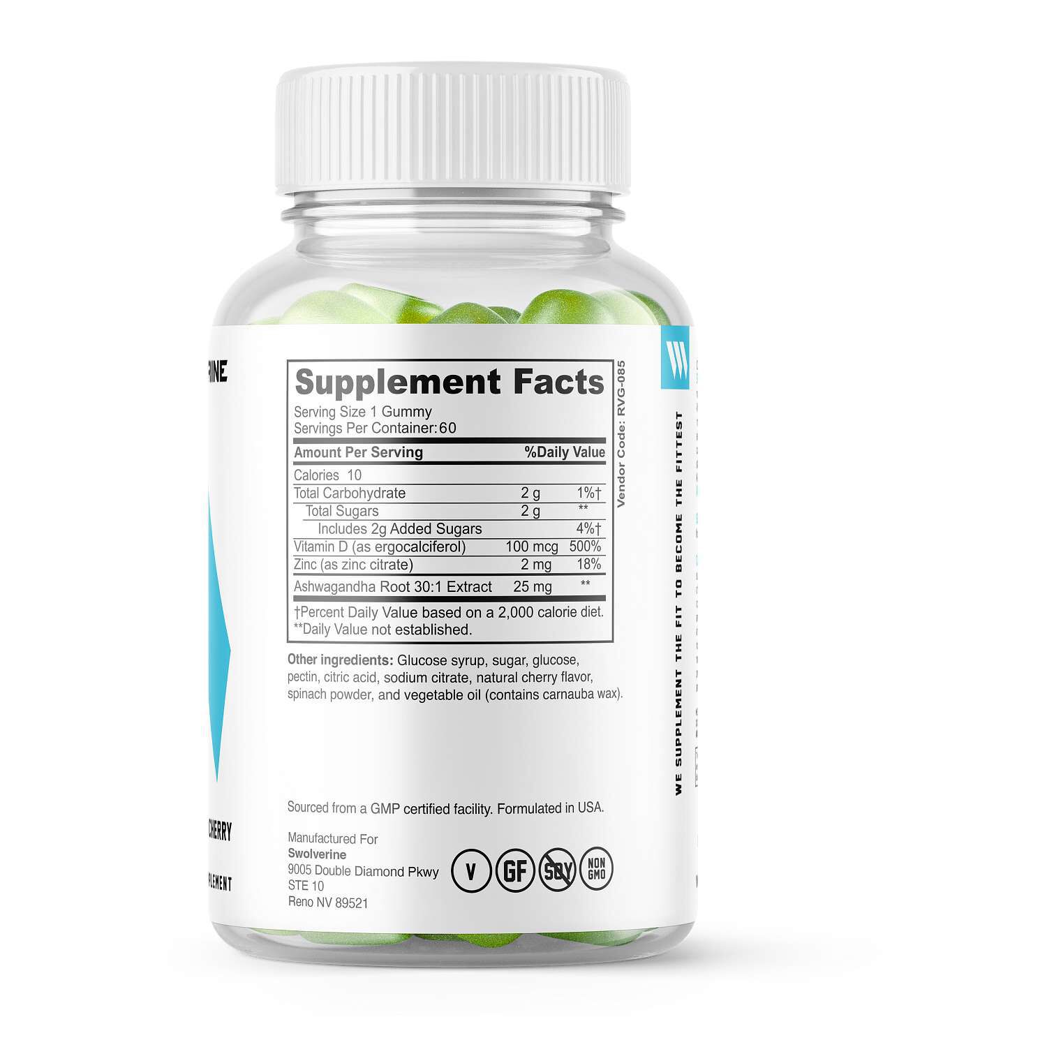 Ashwagandha - Cherry - 60 Gummies (60 Servings)